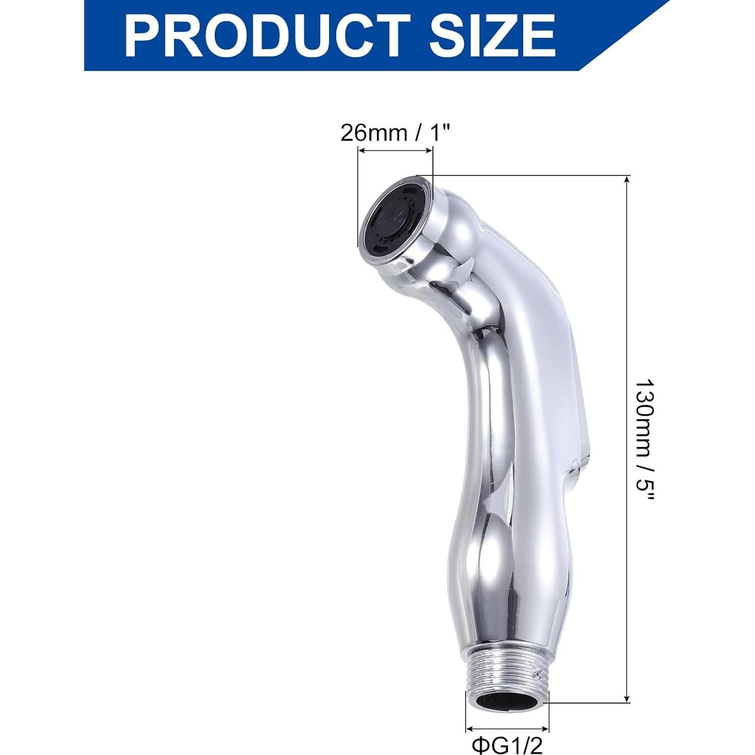 Pulverizador de Bidet uxcell Manual Arco Plata 0.07 kg