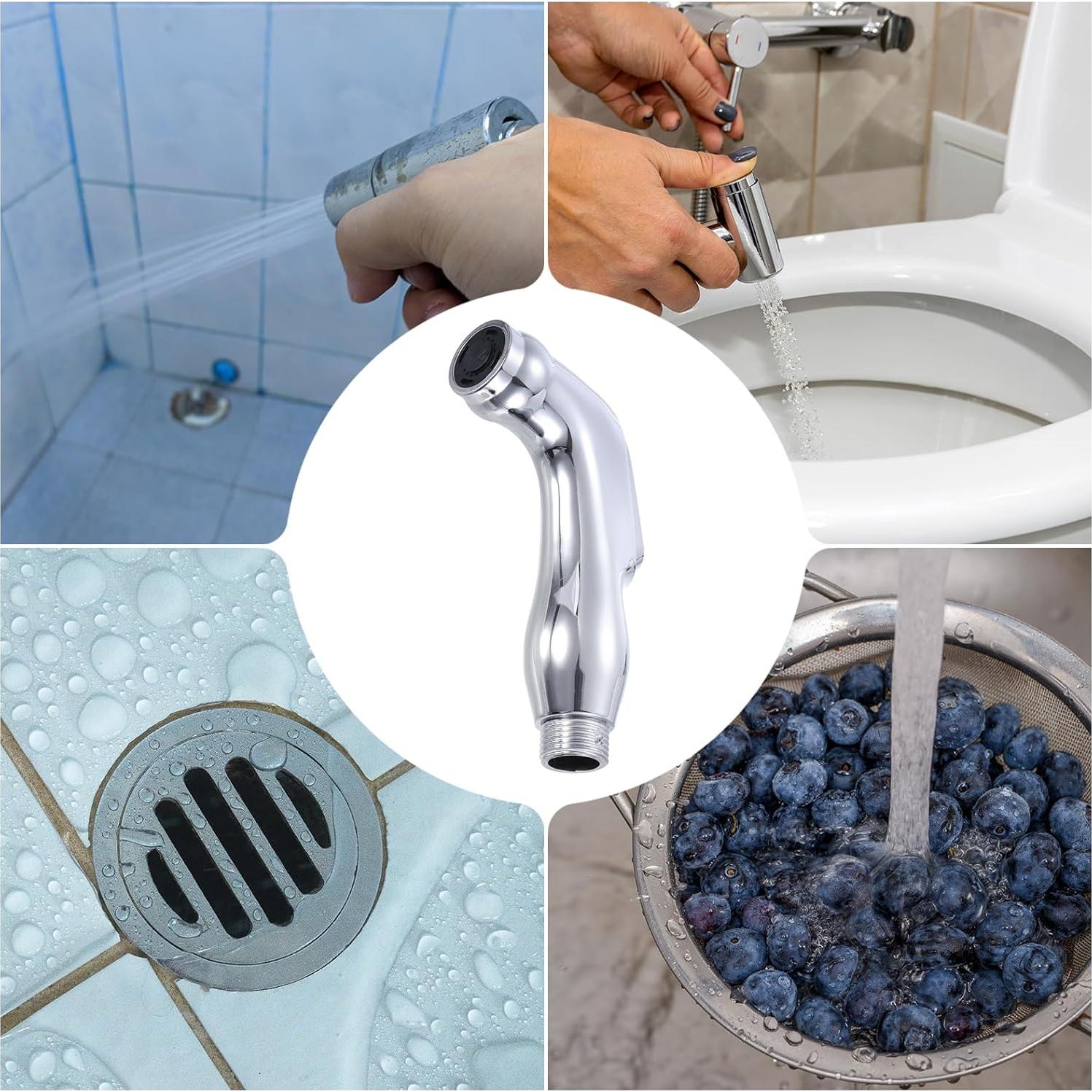 Pulverizador de Bidet uxcell Manual Arco Plata 0.07 kg