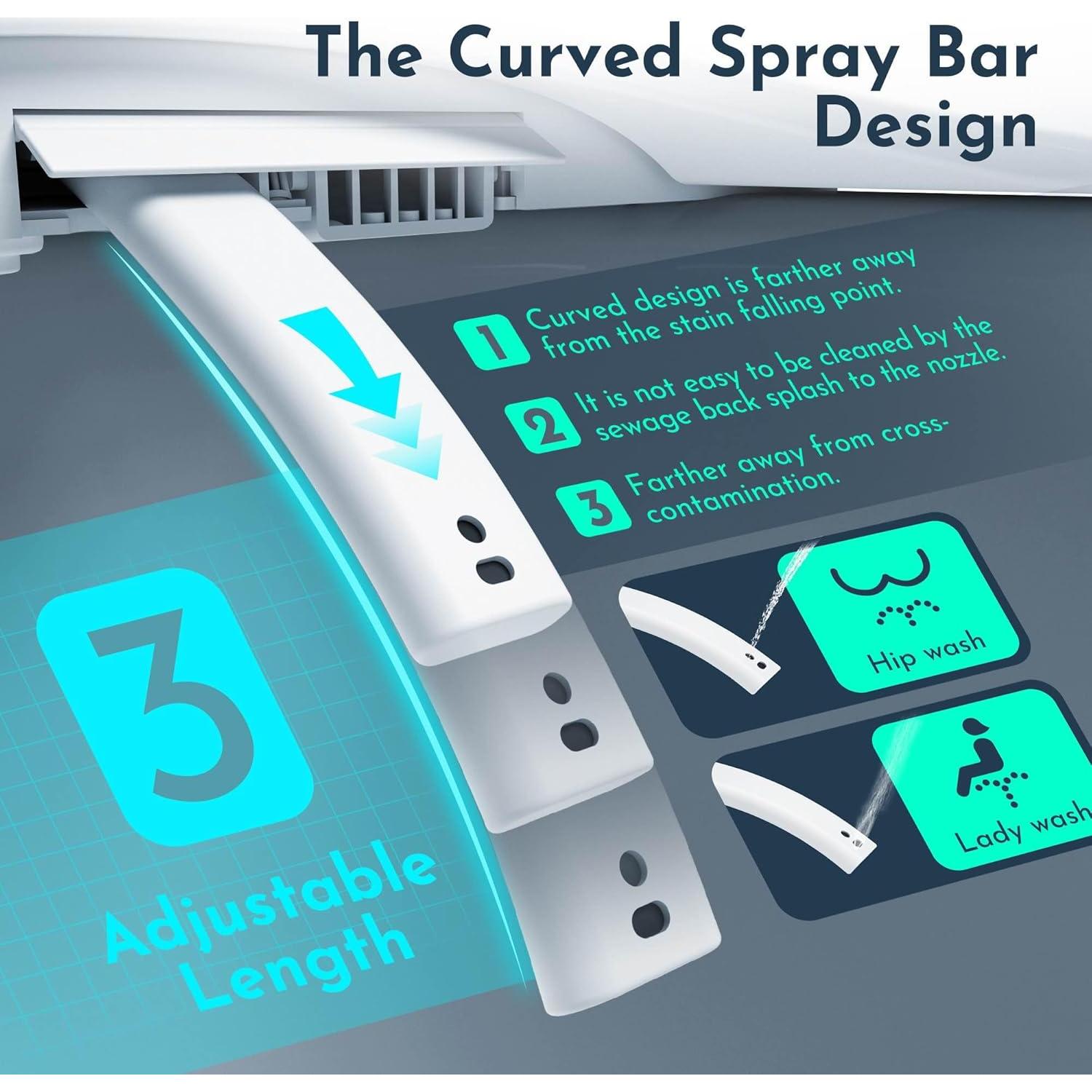 Asiento de Inodoro Bidet Eléctrico Hilarily Alargado Calefaccionado
