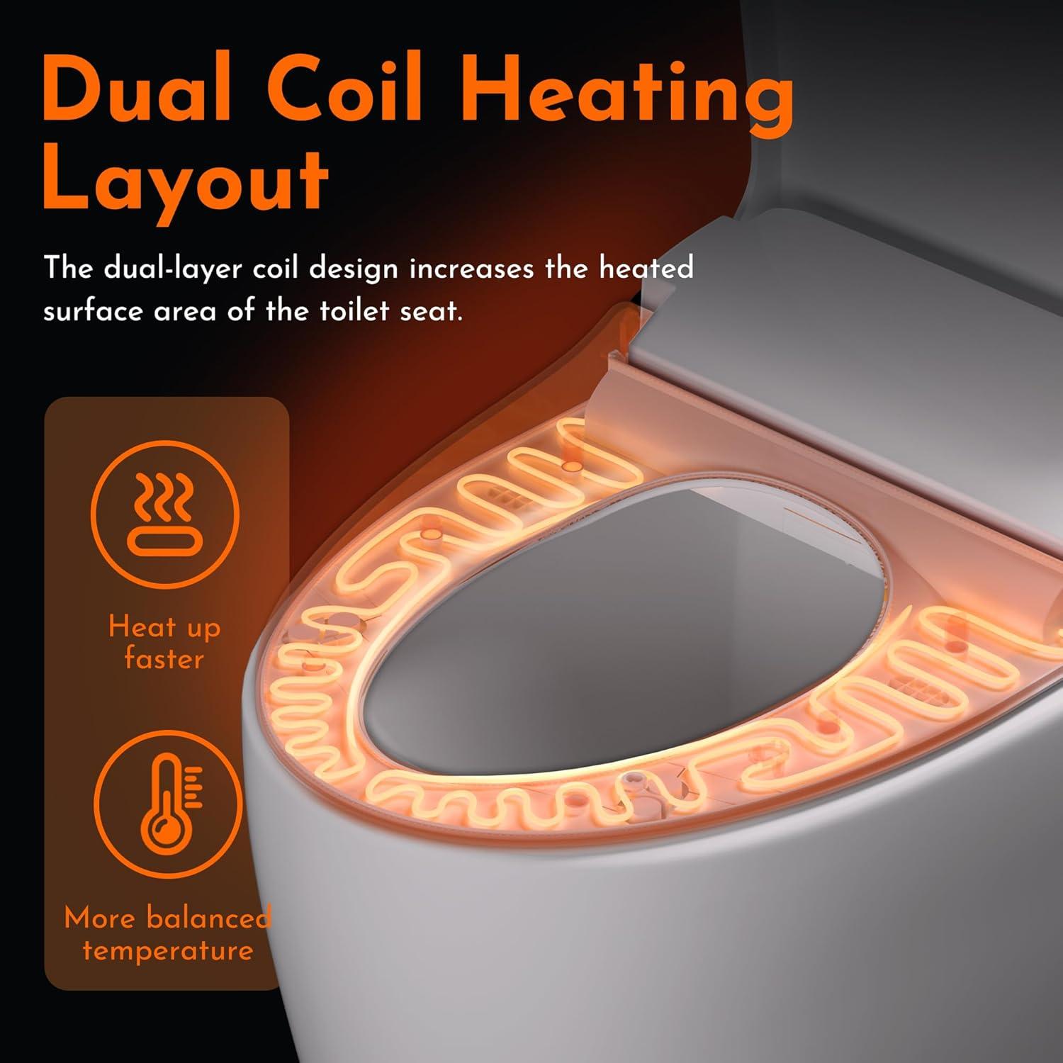 Asiento de Inodoro Bidet Eléctrico Hilarily Alargado Calefaccionado