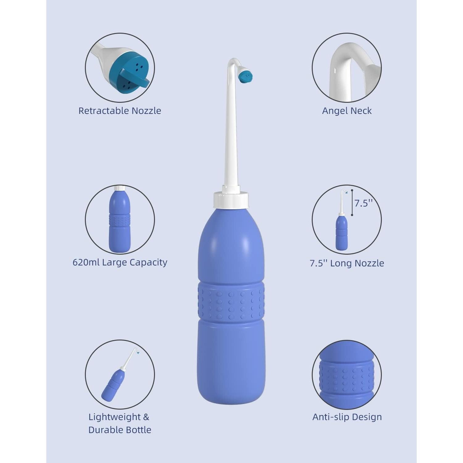 Bidet Portátil Hibbent 620ml con Boquilla Retráctil