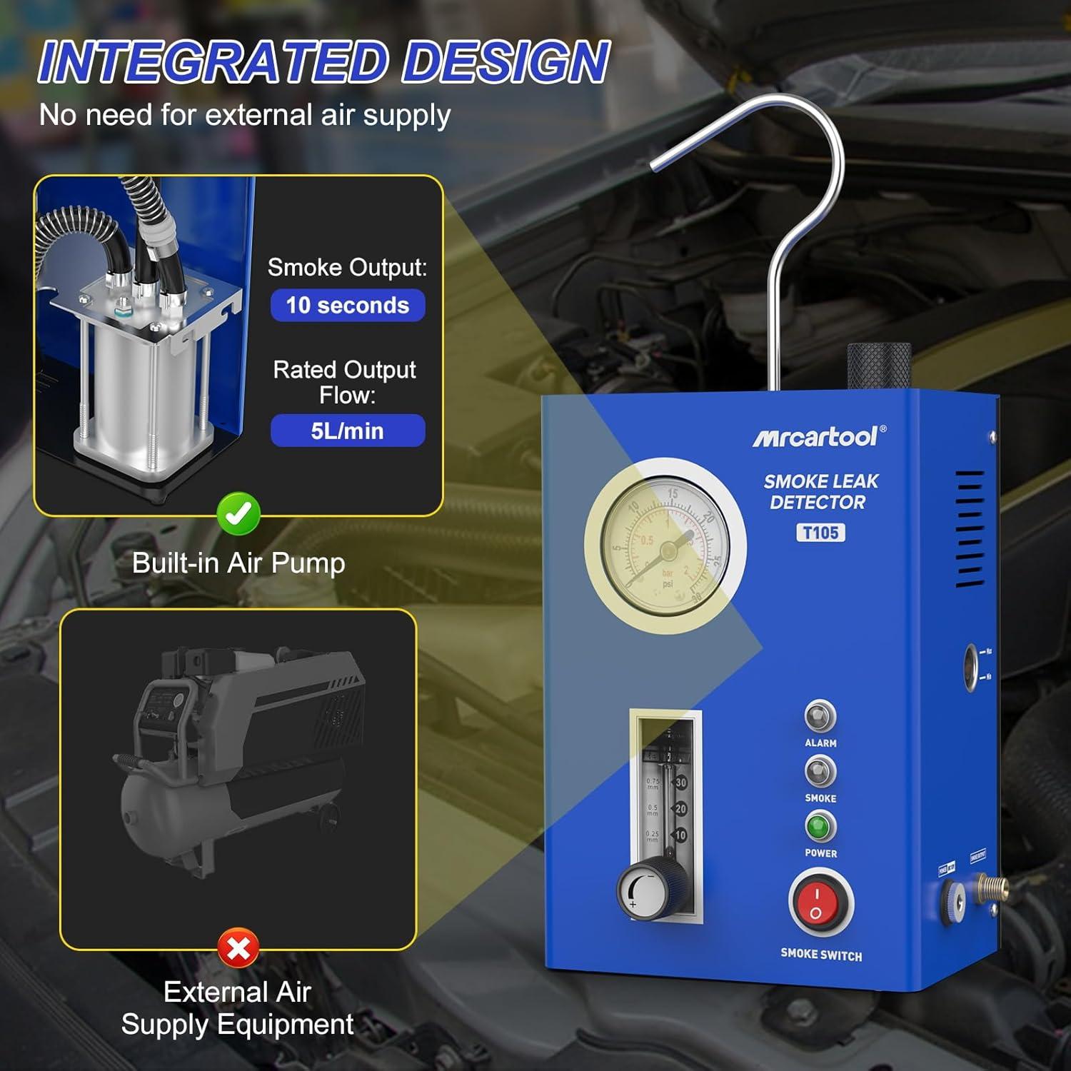 Probador de Fugas de Humo MR CARTOOL T105 12V DC con Manómetro