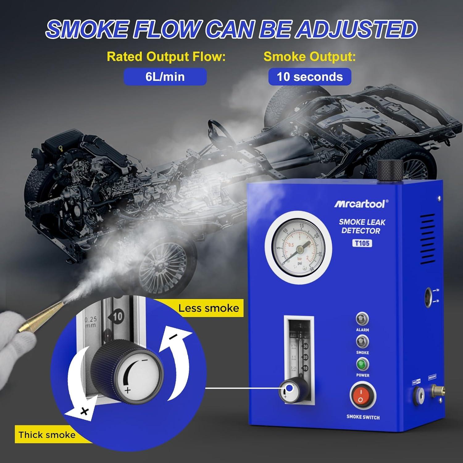 Probador de Fugas de Humo MR CARTOOL T105 12V DC con Manómetro