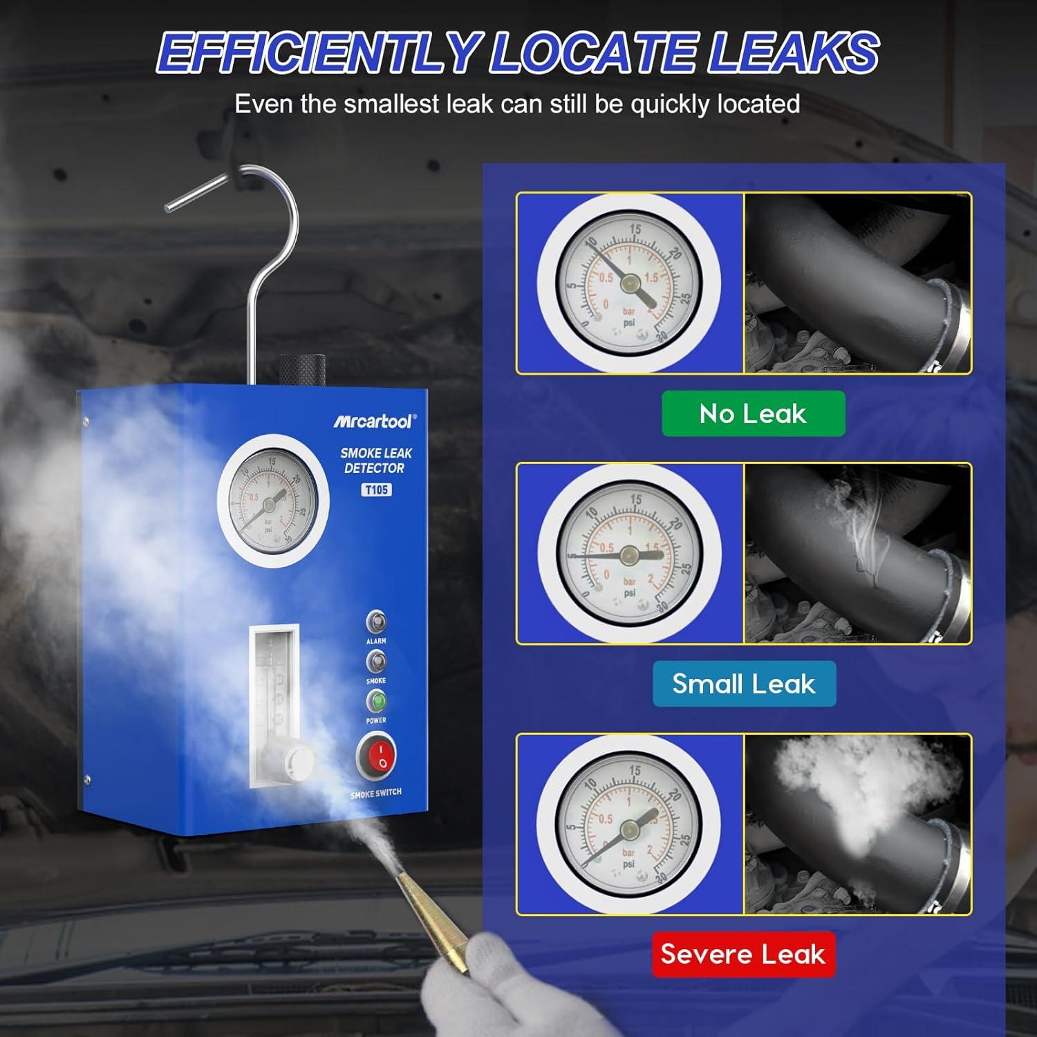 Probador de Fugas de Humo MR CARTOOL T105 12V DC con Manómetro