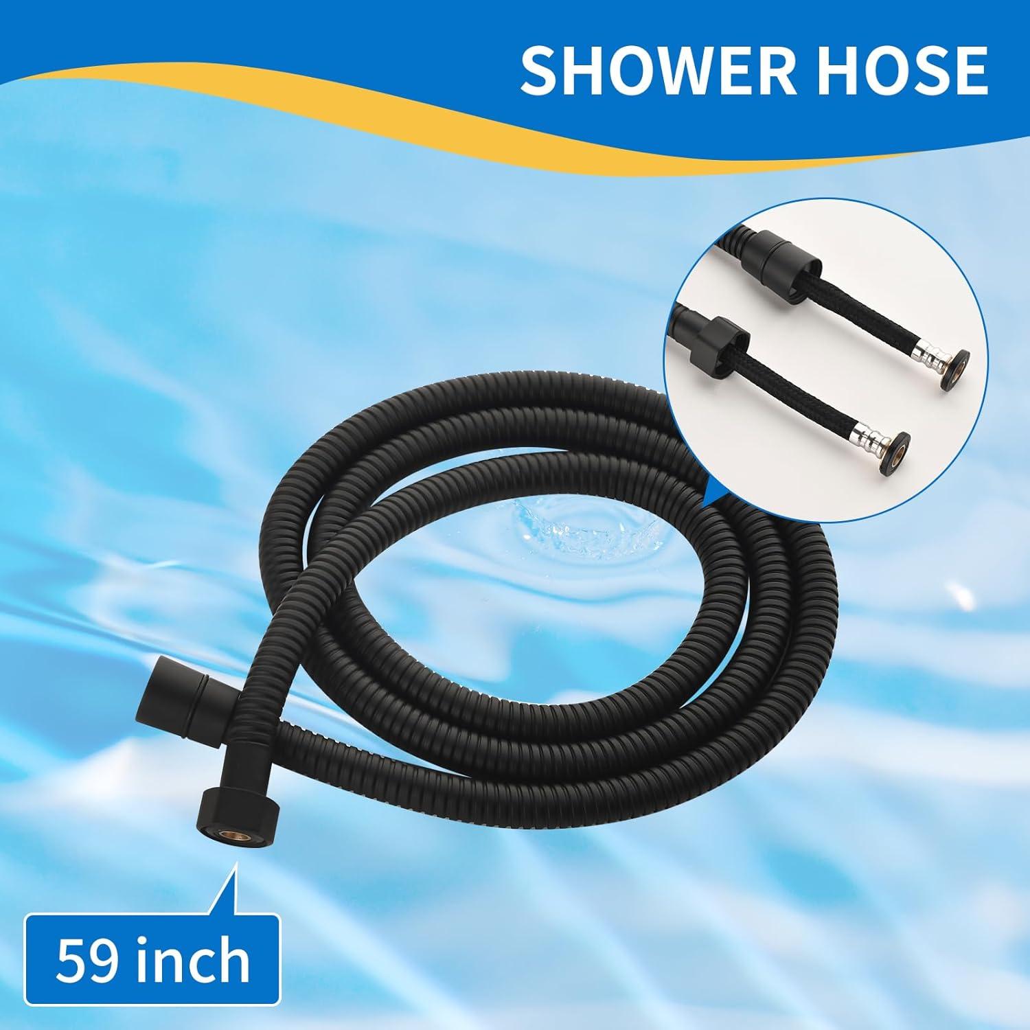 Rociador de Bidet de Mano ASRCLOO Negro con Agua Caliente y Fría