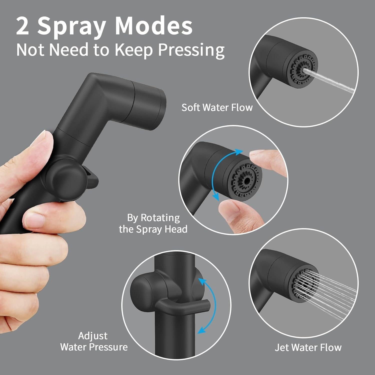 KAIYING Pulverizador de Bidet de Mano Negro 149,86 cm