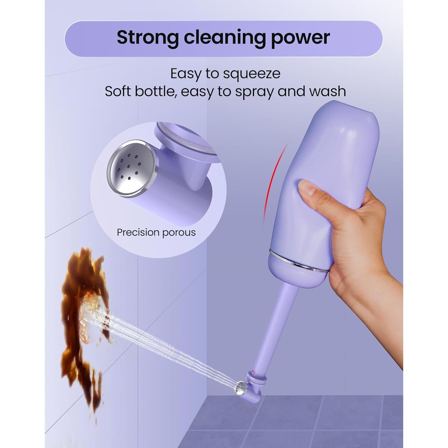 Bidet portátil para viaje 380ml Rociador manual Púrpura