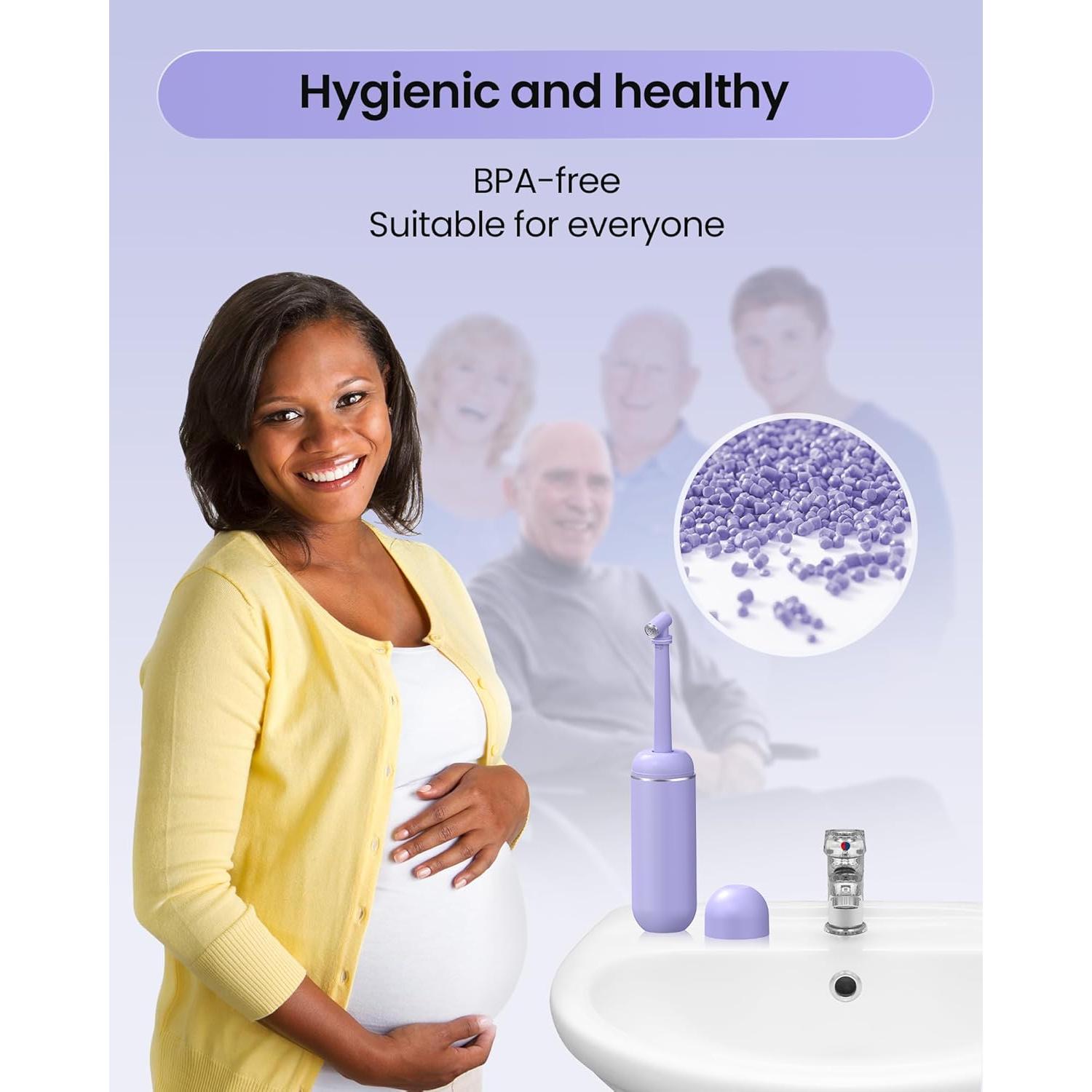 Bidet portátil para viaje 380ml Rociador manual Púrpura