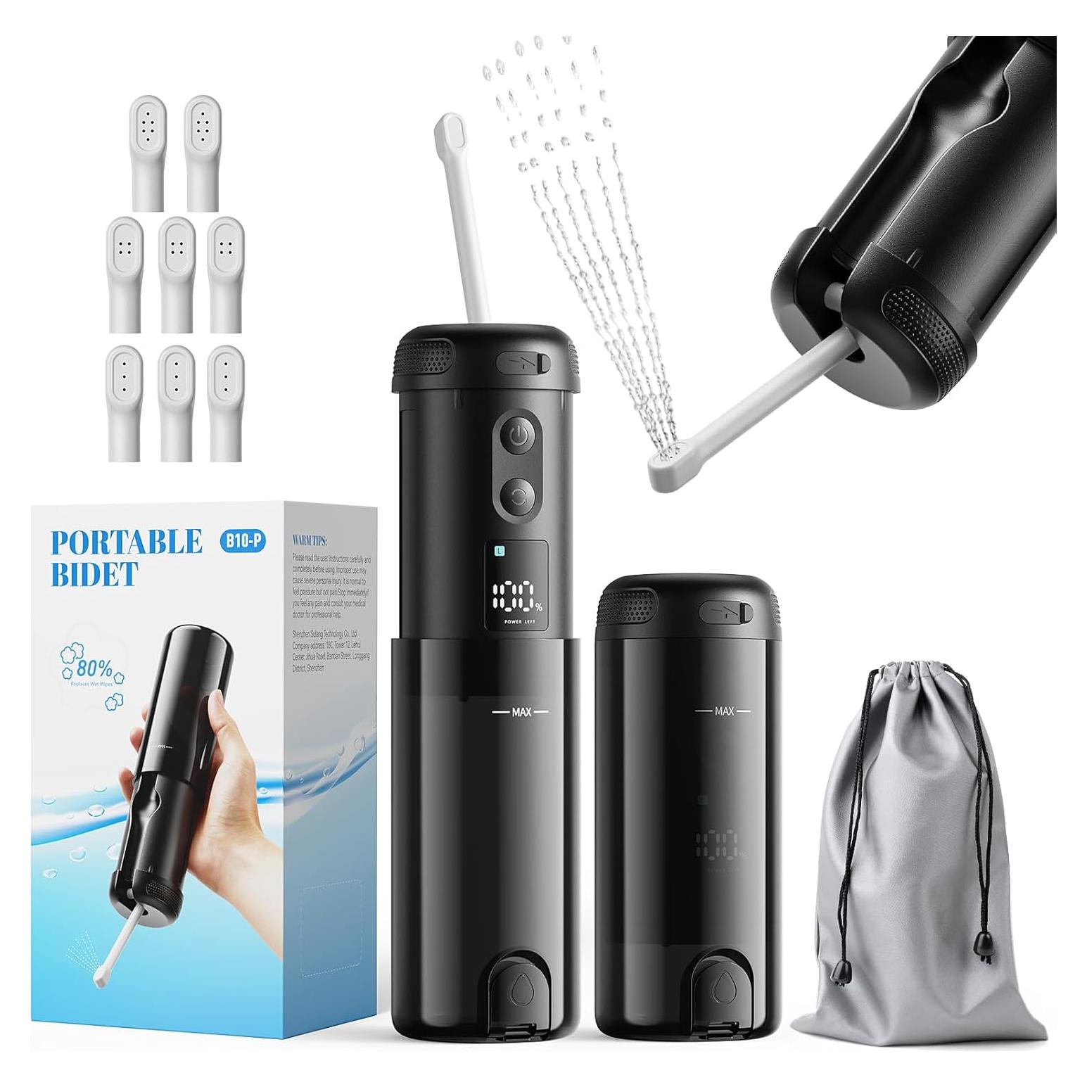 Bidet Portátil Eléctrico Yaej B10 250ml 5 Modos Negro