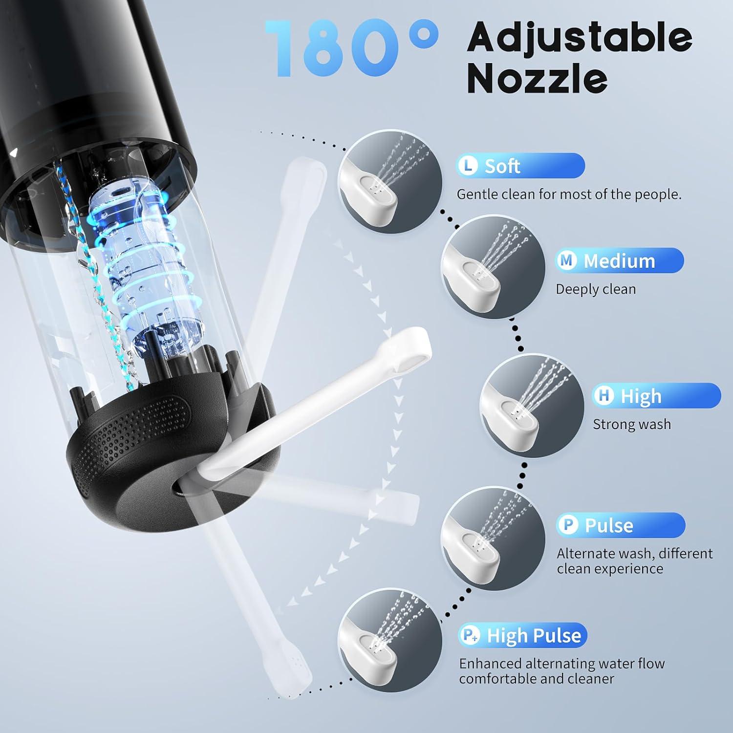 Bidet Portátil Eléctrico Yaej B10 250ml 5 Modos Negro