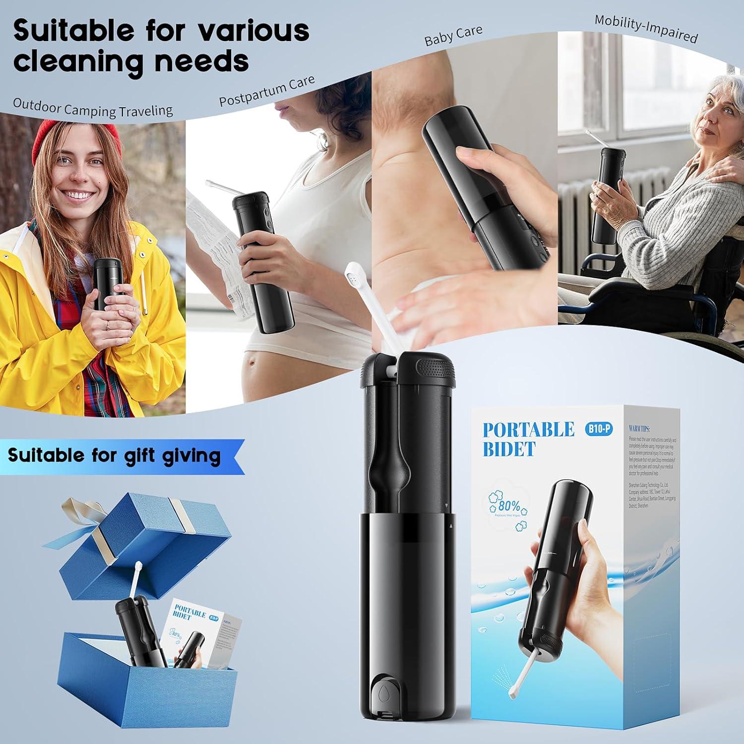 Bidet Portátil Eléctrico Yaej B10 250ml 5 Modos Negro