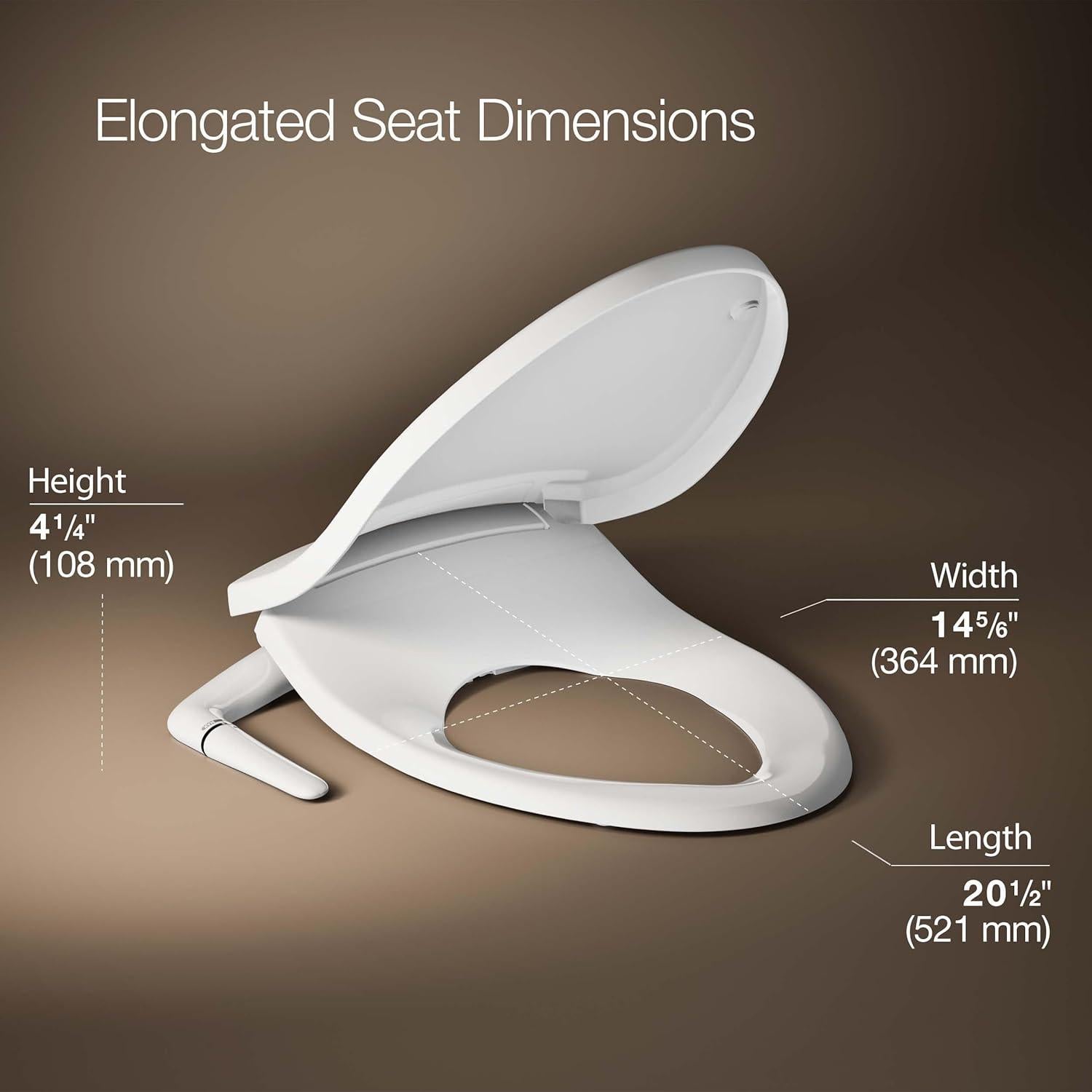 Asiento de Inodoro Bidet Kohler PureWash M250 Alargado Blanco