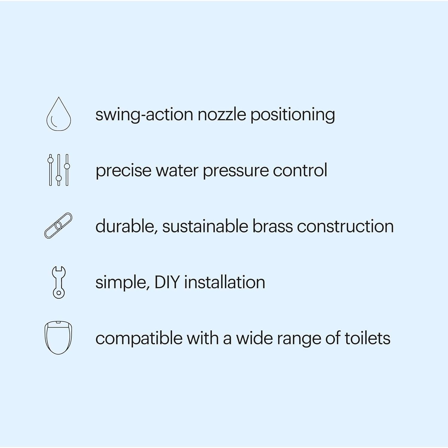 Bidet Brondell SMB-15 Montado Lateral Cromo Ajustable