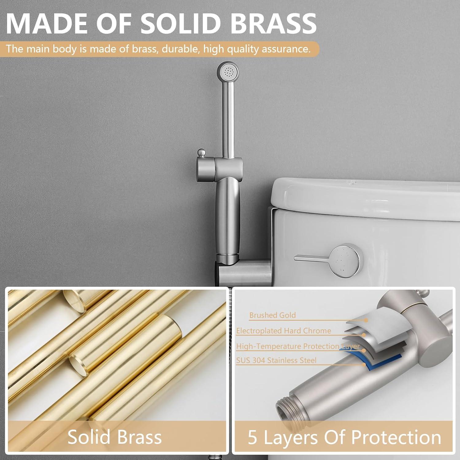 Juego de Rociador de Bidet BATHLAVISH Latón Oro Cepillado