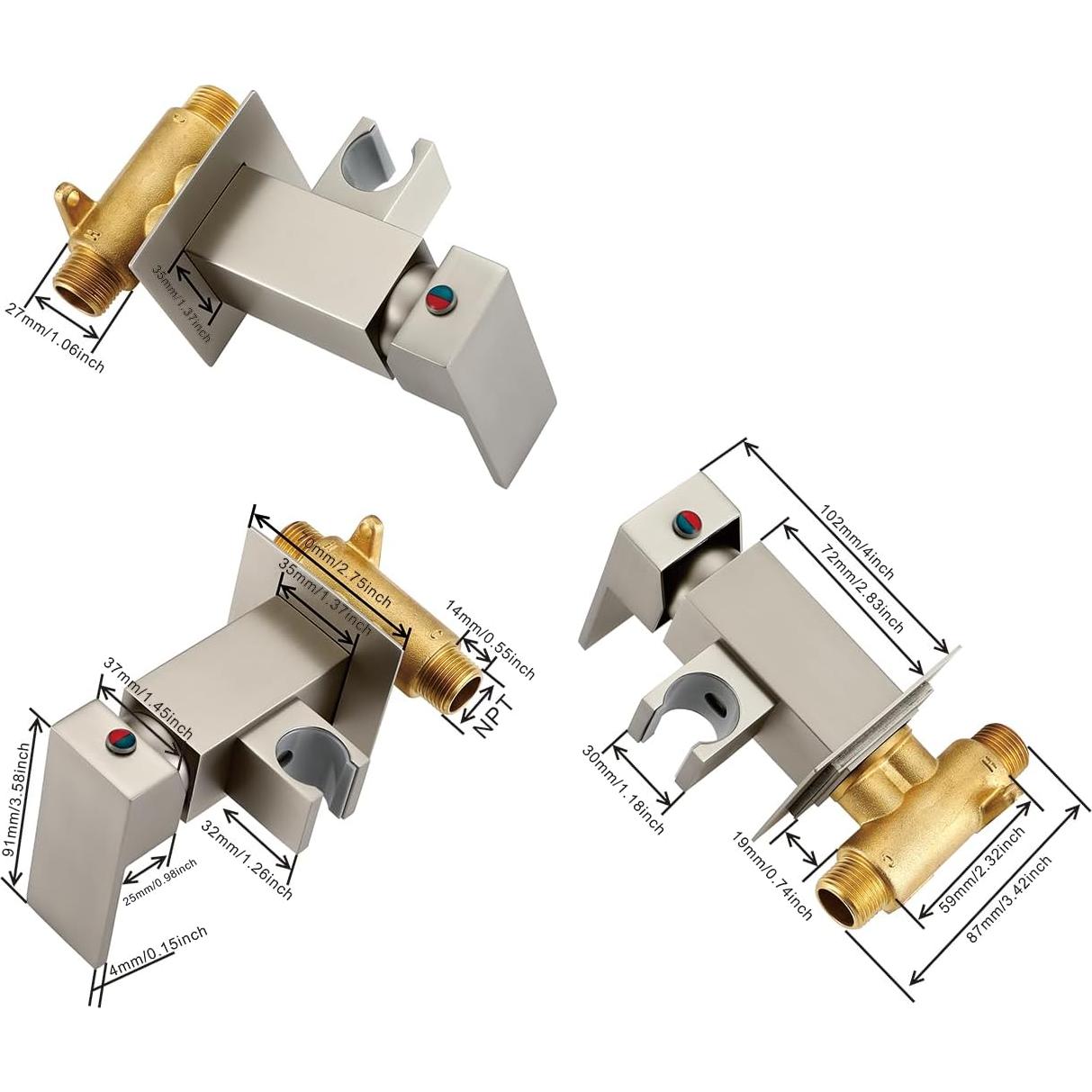 Rociador de Bidet Asyas Agua Caliente y Fría 1.2m Níquel