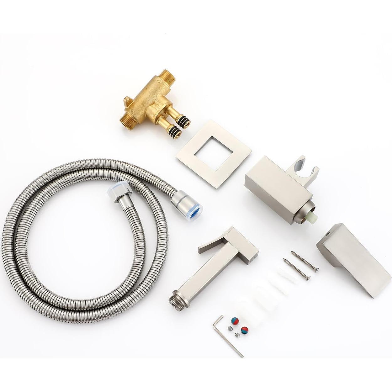 Rociador de Bidet Asyas Agua Caliente y Fría 1.2m Níquel