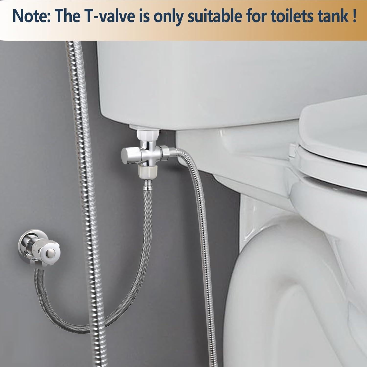 Adaptador T para Bidet YRDL con Válvula de Cierre Cromo