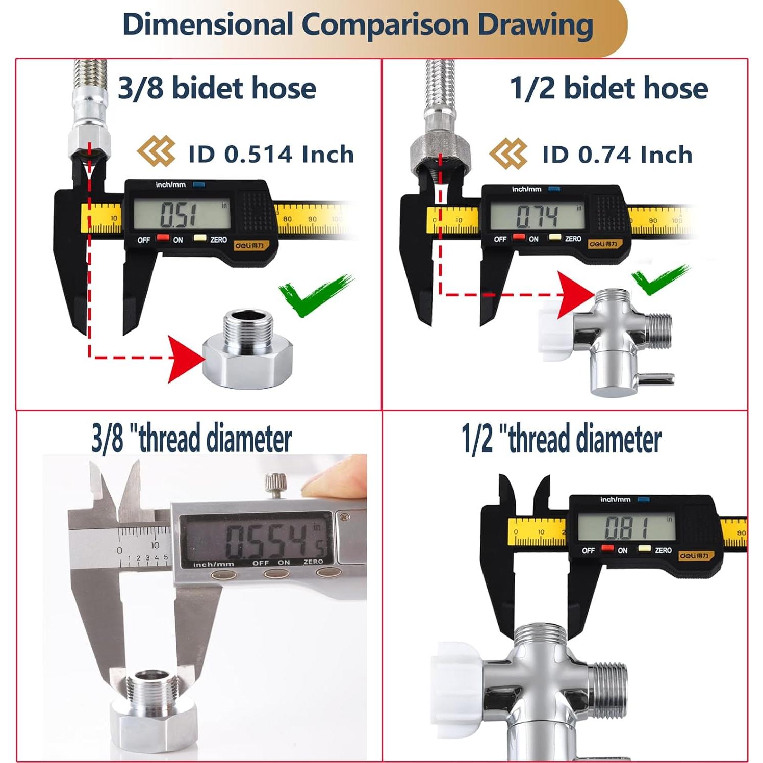 Adaptador T para Bidet YRDL con Válvula de Cierre Cromo