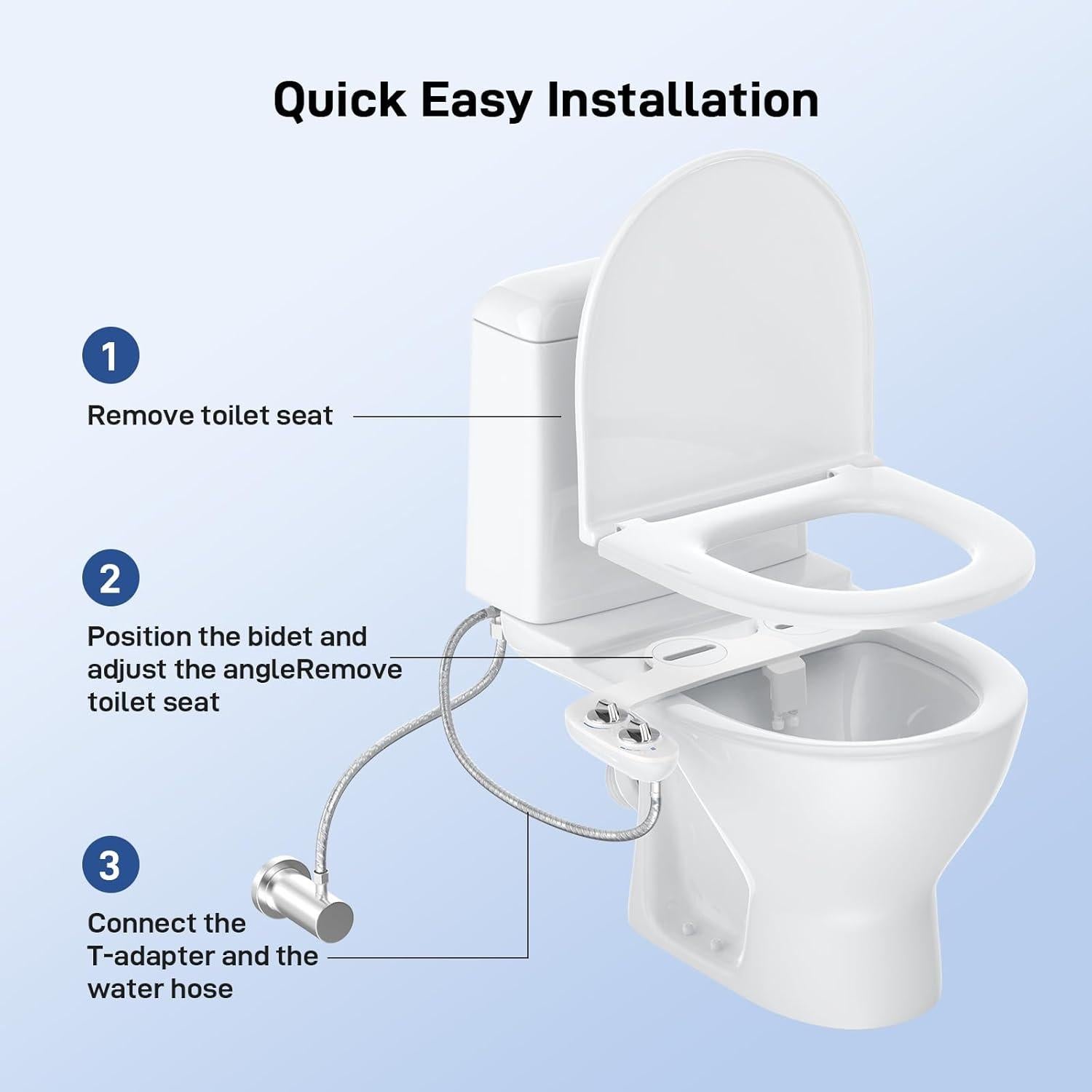 Accesorio de Bidet Portátil Homfan Doble Boquilla Ajustable