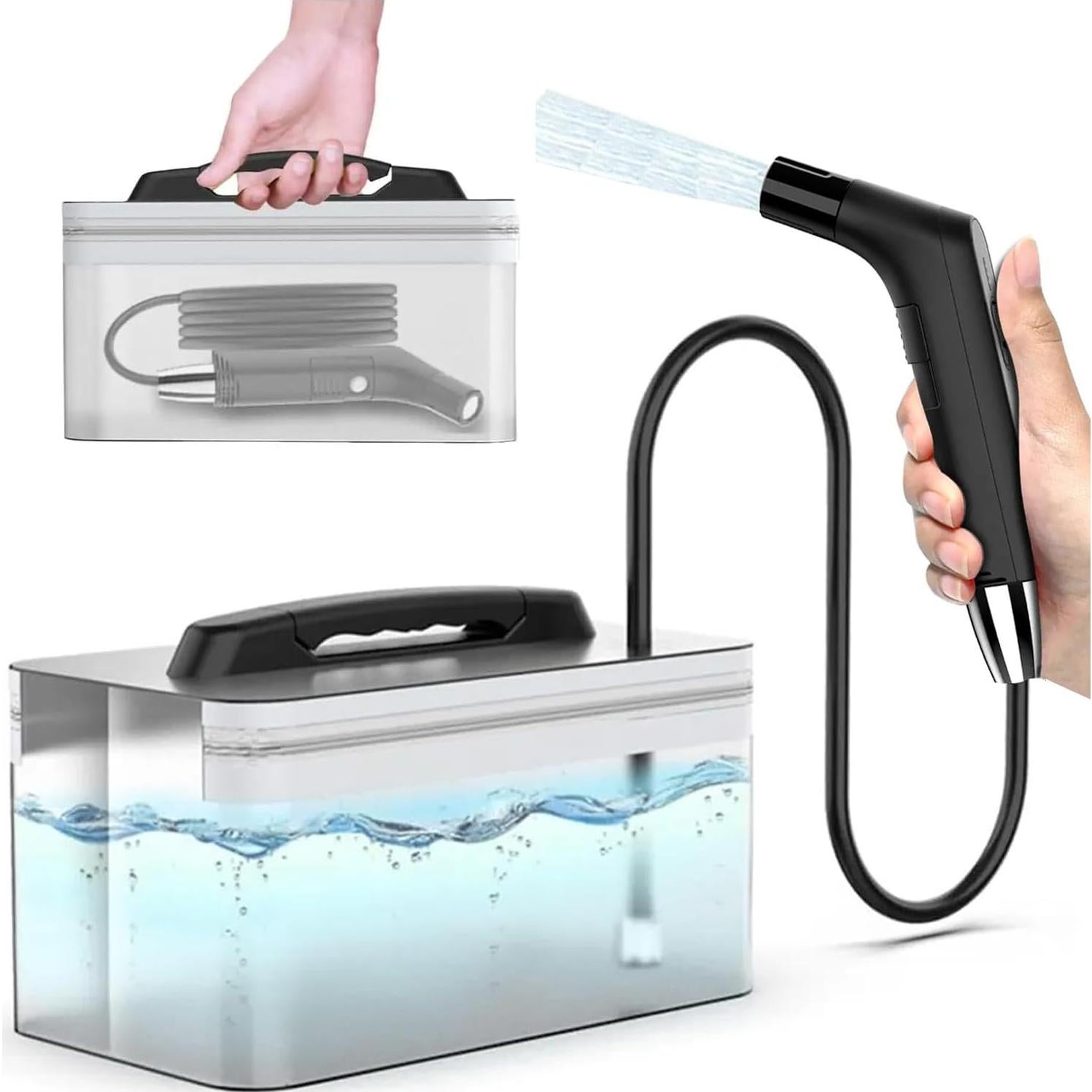 Rociador de Bidet Portátil Rutell 2.3L Recargable USB Negro