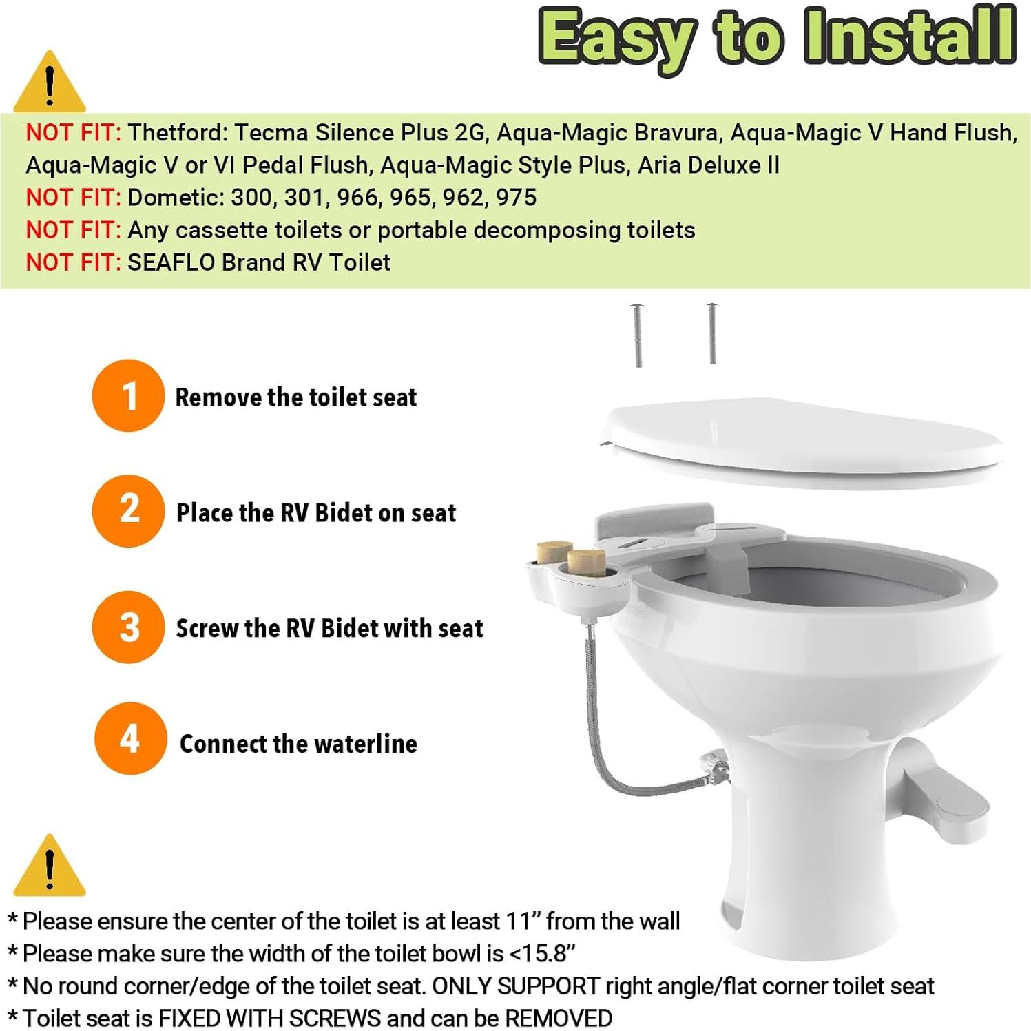 Bidet RV Terapaton para Inodoro - Limpieza Frontal y Reversa