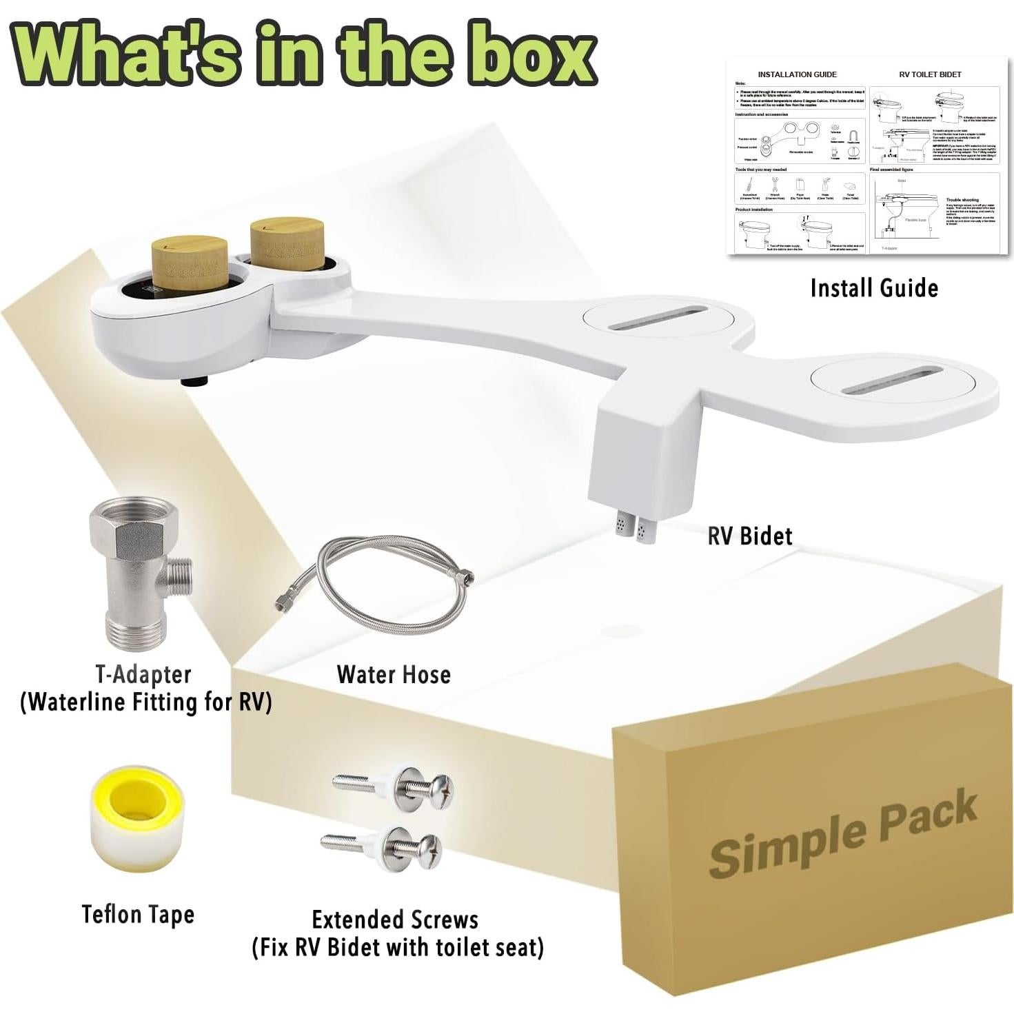 Bidet RV Terapaton para Inodoro - Limpieza Frontal y Reversa