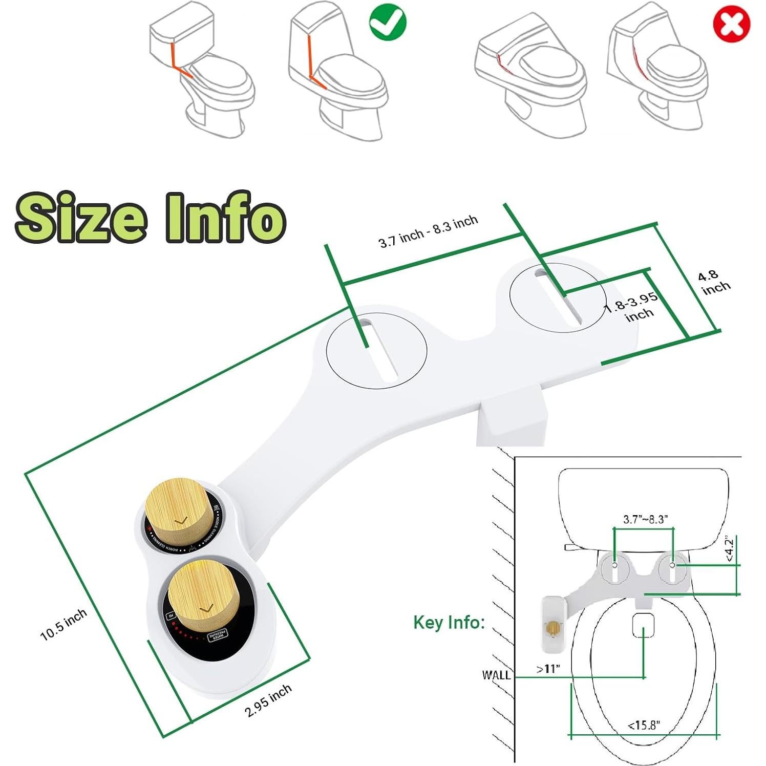 Bidet RV Terapaton para Inodoro - Limpieza Frontal y Reversa
