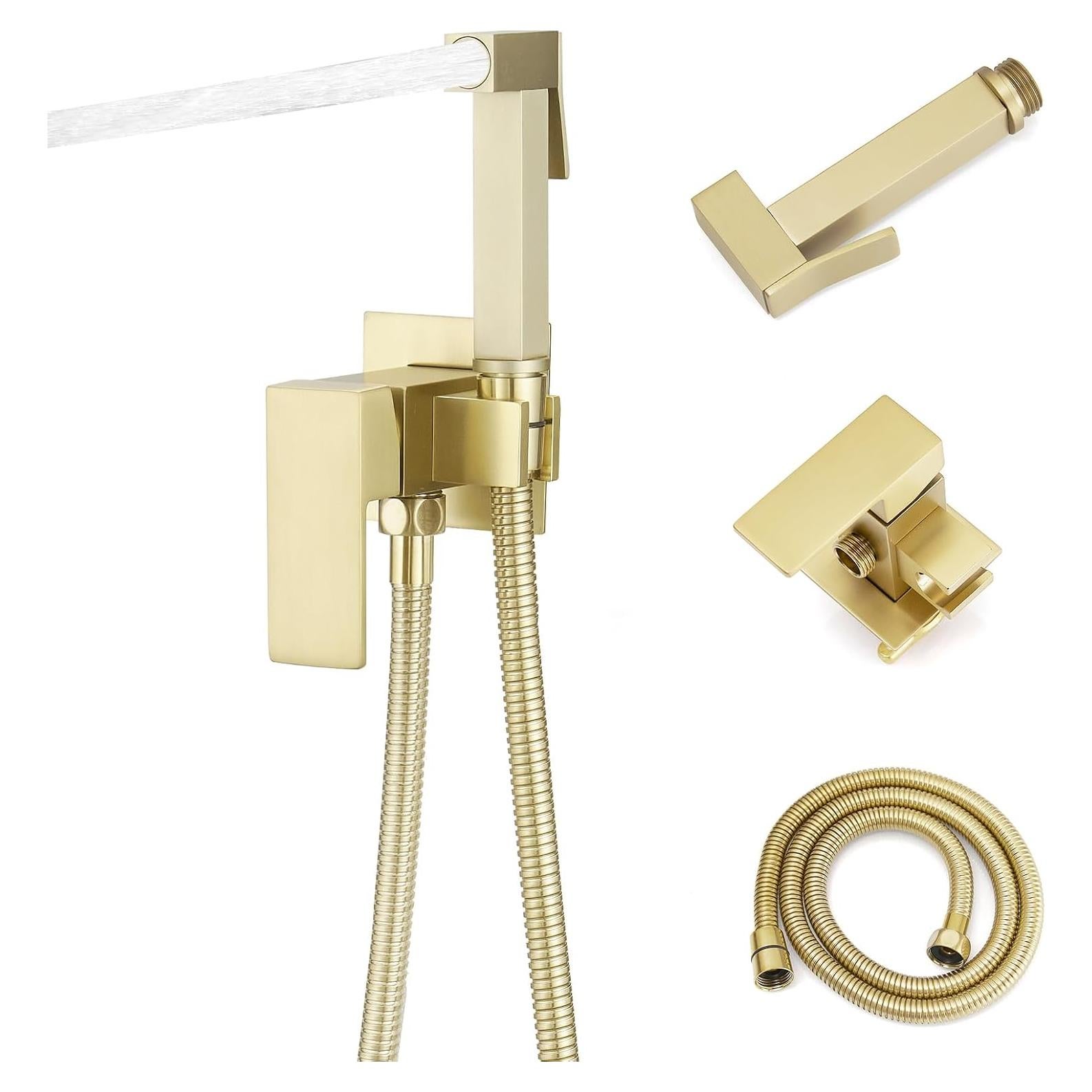 Rociador de Bidet Homevacious Oro Cepillado Ajustable 1.60kg