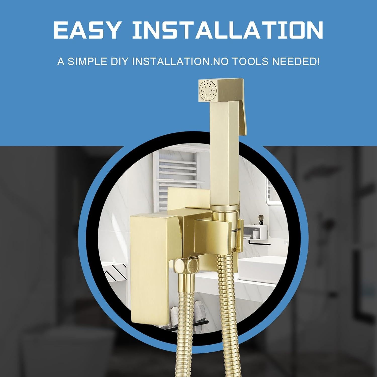 Rociador de Bidet Homevacious Oro Cepillado Ajustable 1.60kg