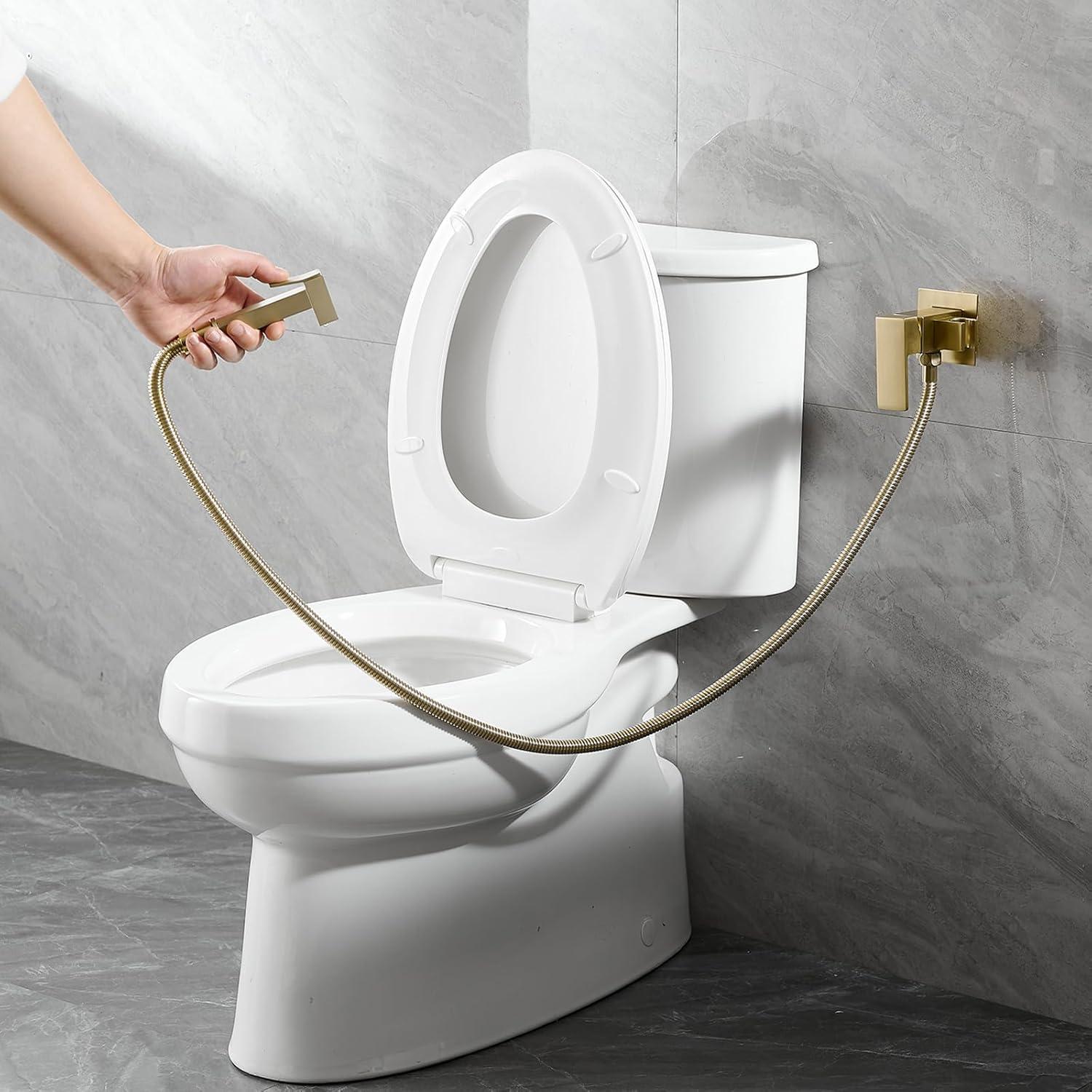 Rociador de Bidet Homevacious Oro Cepillado Ajustable 1.60kg