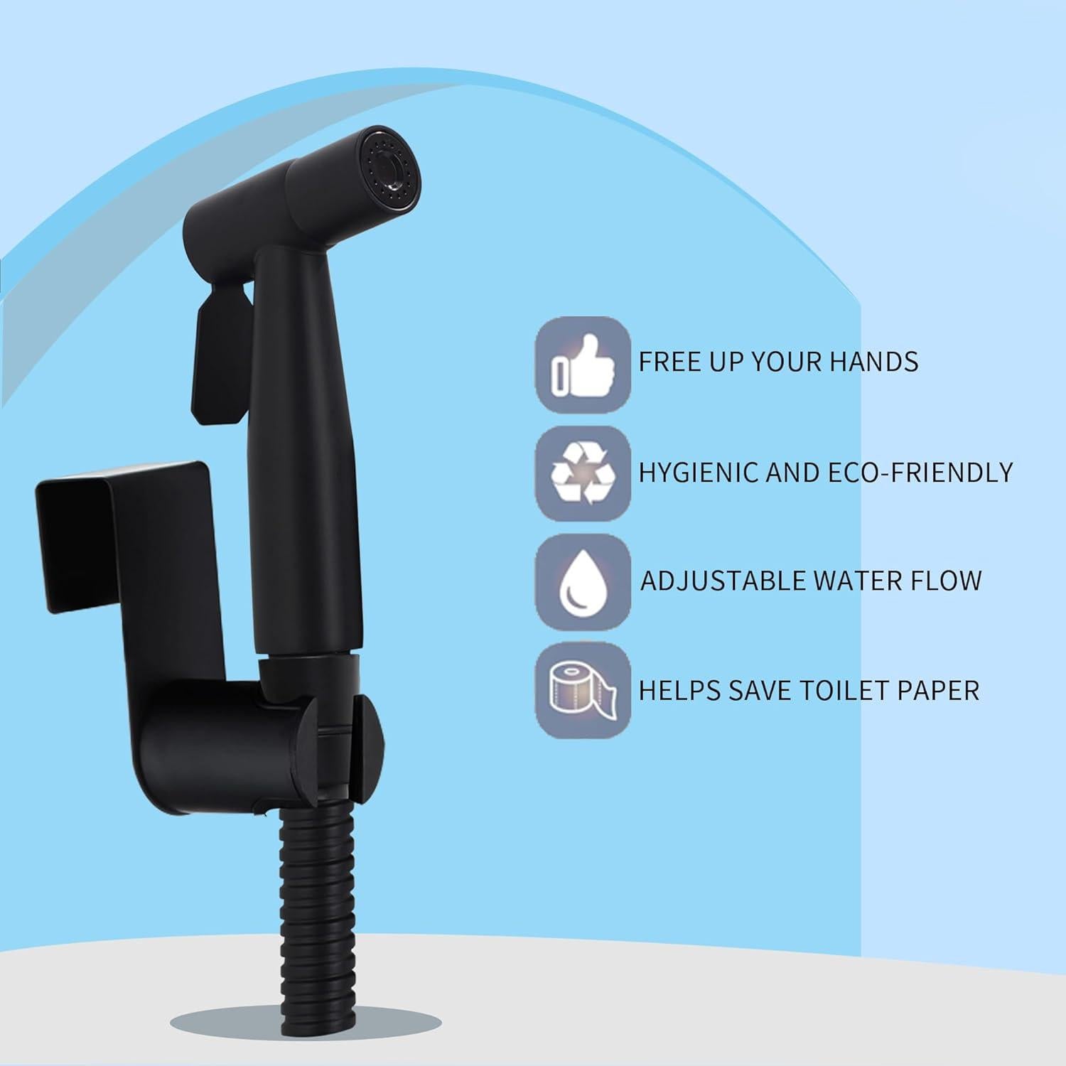 Rociador de Bidet de Mano GCGWEQS Acero Inoxidable Negro