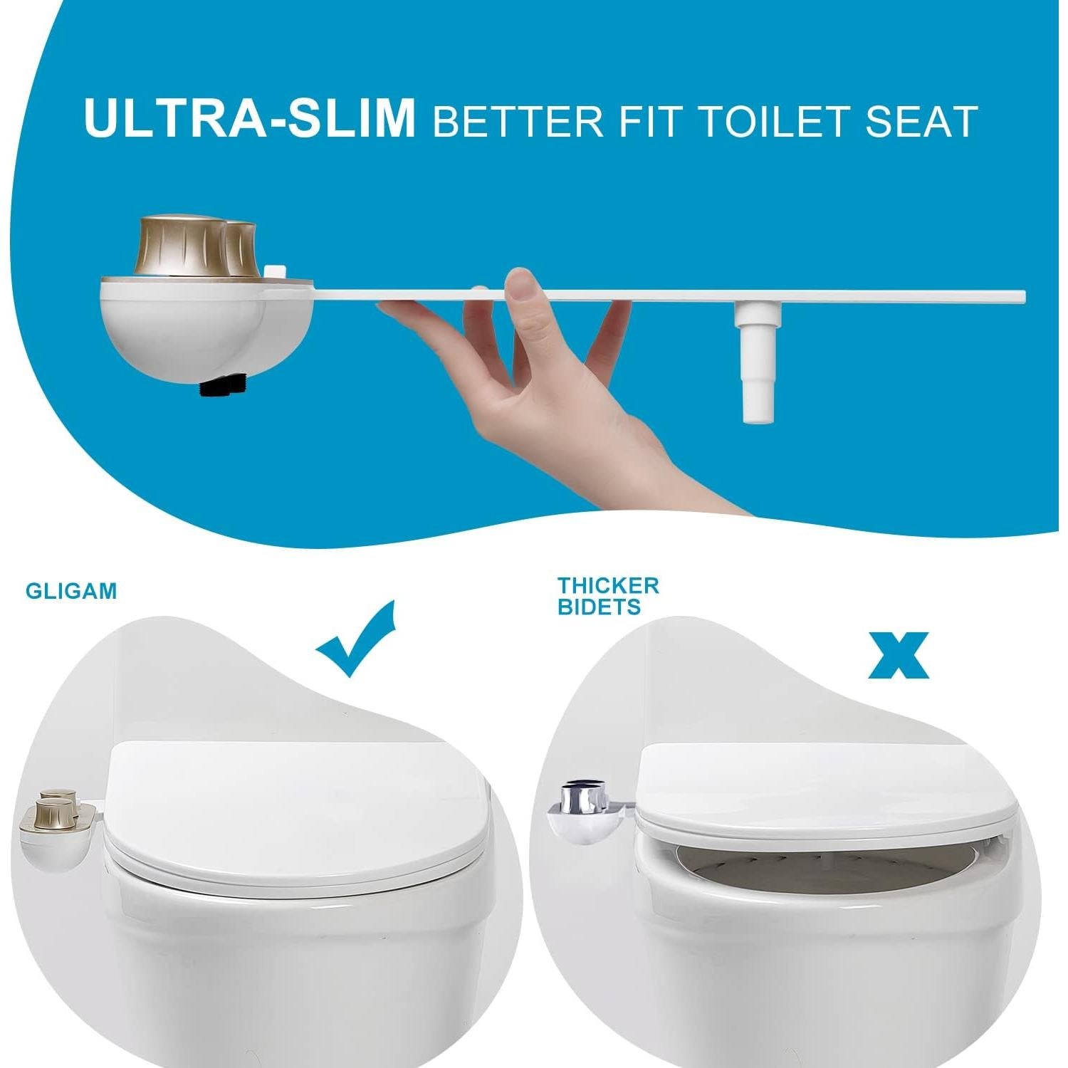 Accesorio de Bidet GLIGAM para Inodoro Agua Caliente 0.98kg