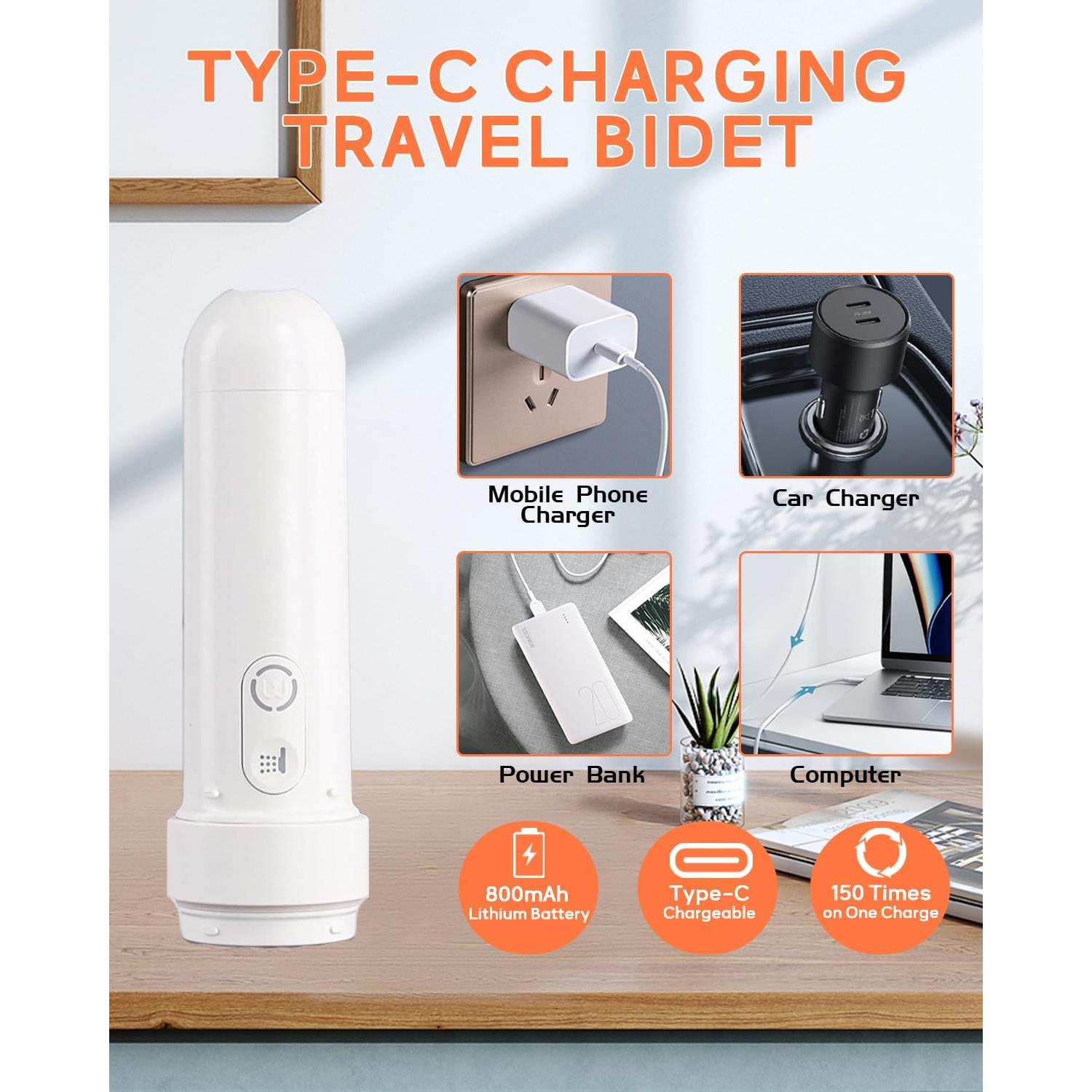 Bidet Portátil Ripmutter CX Recargable USB-C IPX7 180ML