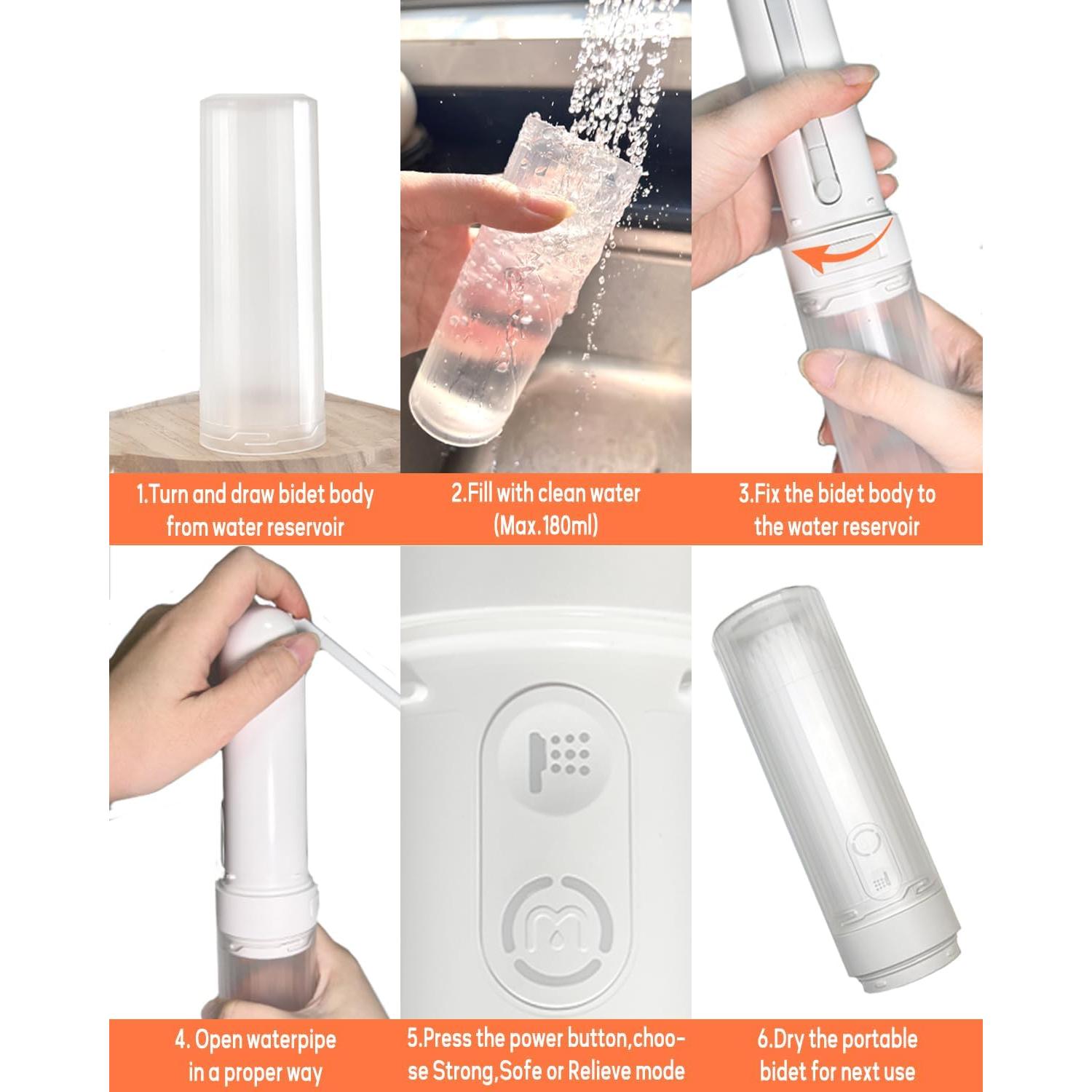 Bidet Portátil Ripmutter CX Recargable USB-C IPX7 180ML