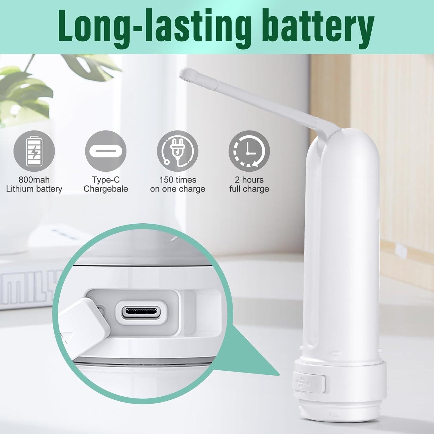 Bidet Portátil UJCFCAF Recargable 400ml 3 Modos Higiénico