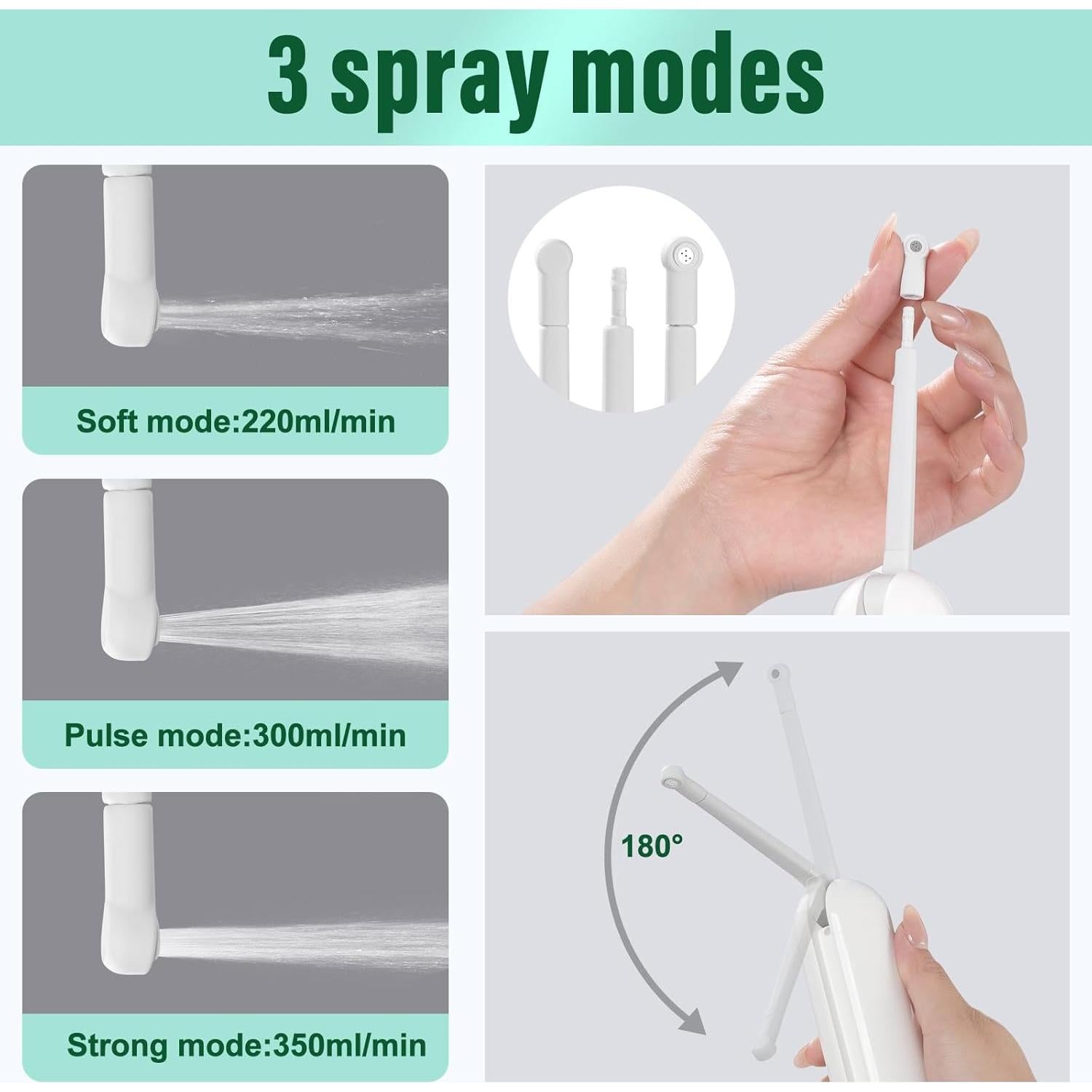 Bidet Portátil UJCFCAF Recargable 400ml 3 Modos Higiénico