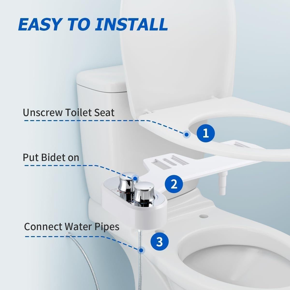 Bidet DooLv A8702 Agua Caliente y Fría Cromo Ajustable