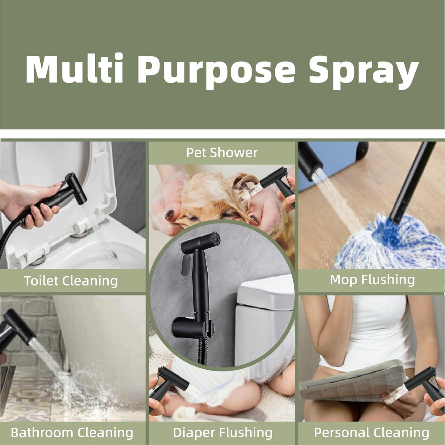 Rociador de Bidet de Mano Rulism con Válvula T y Manguera 149,86 cm