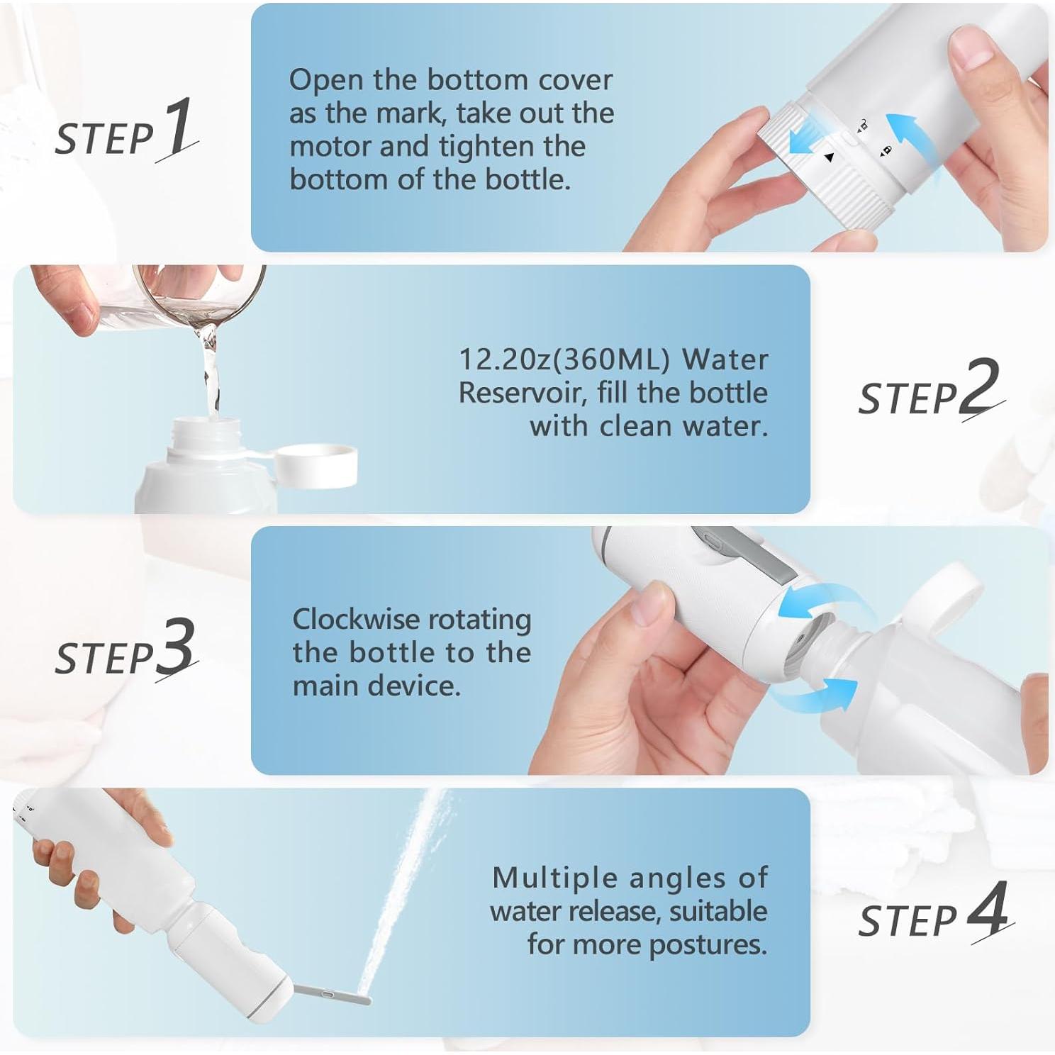 Bidet Portátil SPACEREST 360ml Eléctrico Recargable