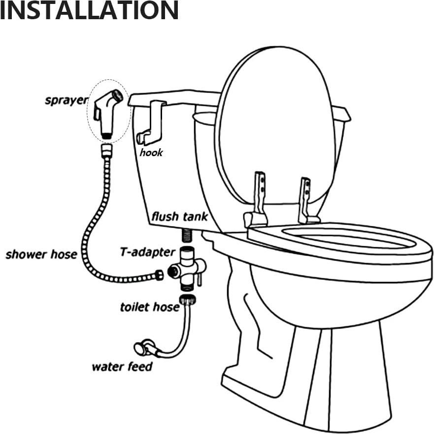 Rociador de Bidet de Mano Bafeel H1 Cromo Portátil