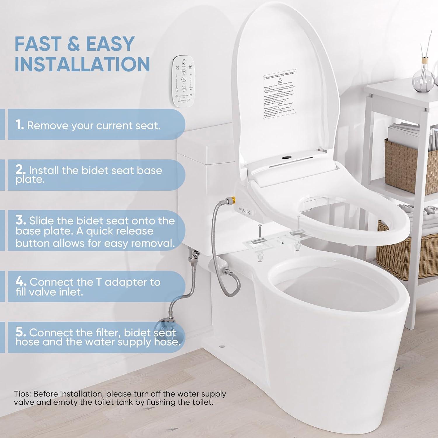 Asiento de Inodoro Bidet Inteligente LEIVI B01 con Control Remoto