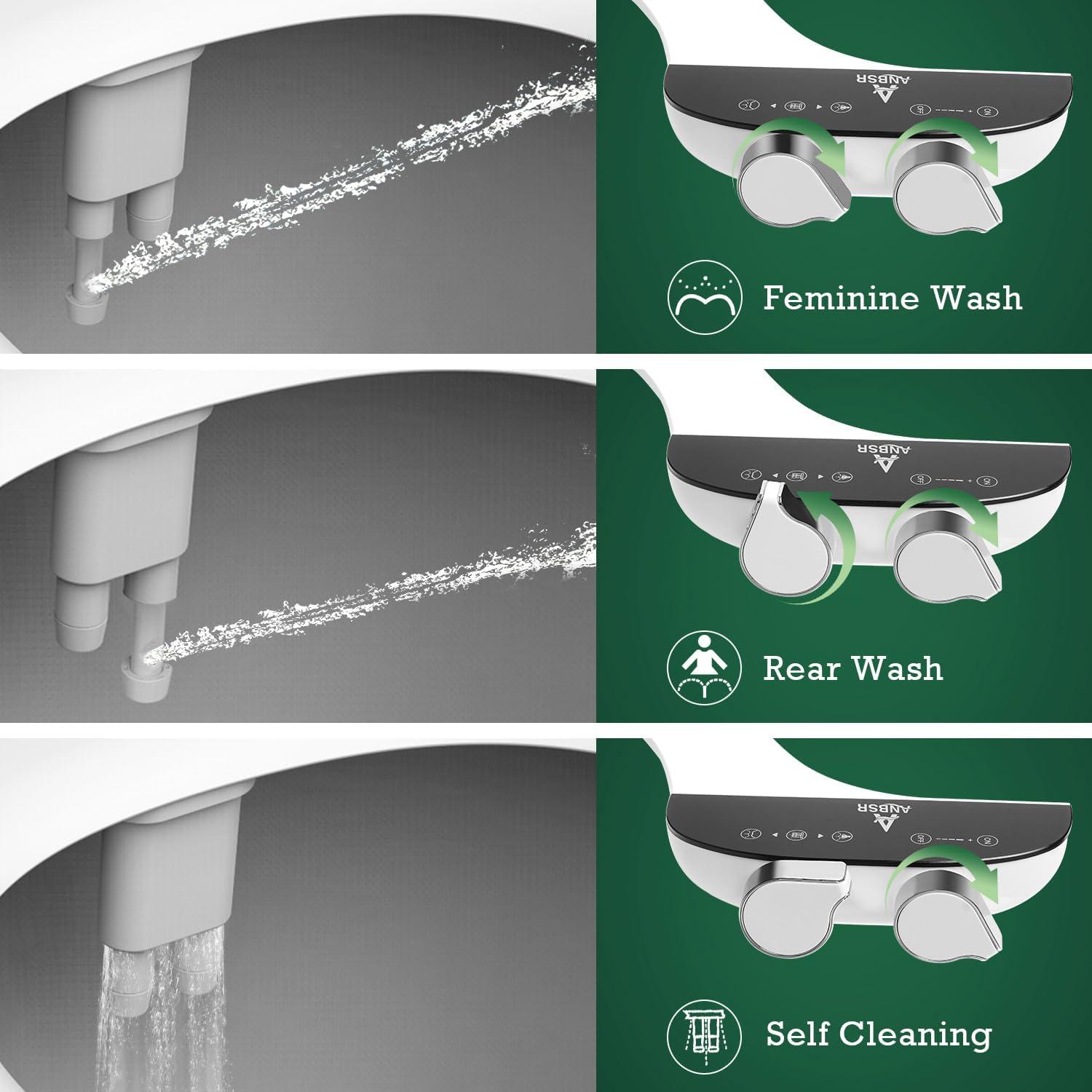 Bidet Autolimpiante ANBSR para Inodoro Ultra Delgado Negro