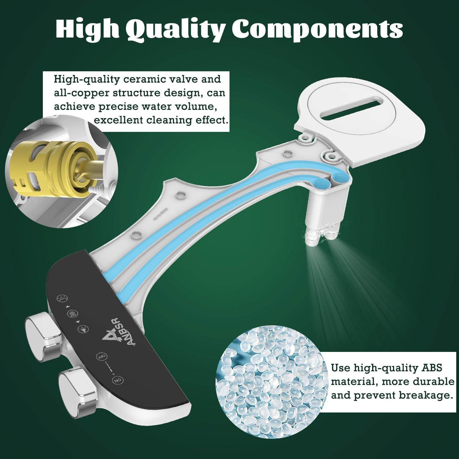 Bidet Autolimpiante ANBSR para Inodoro Ultra Delgado Negro