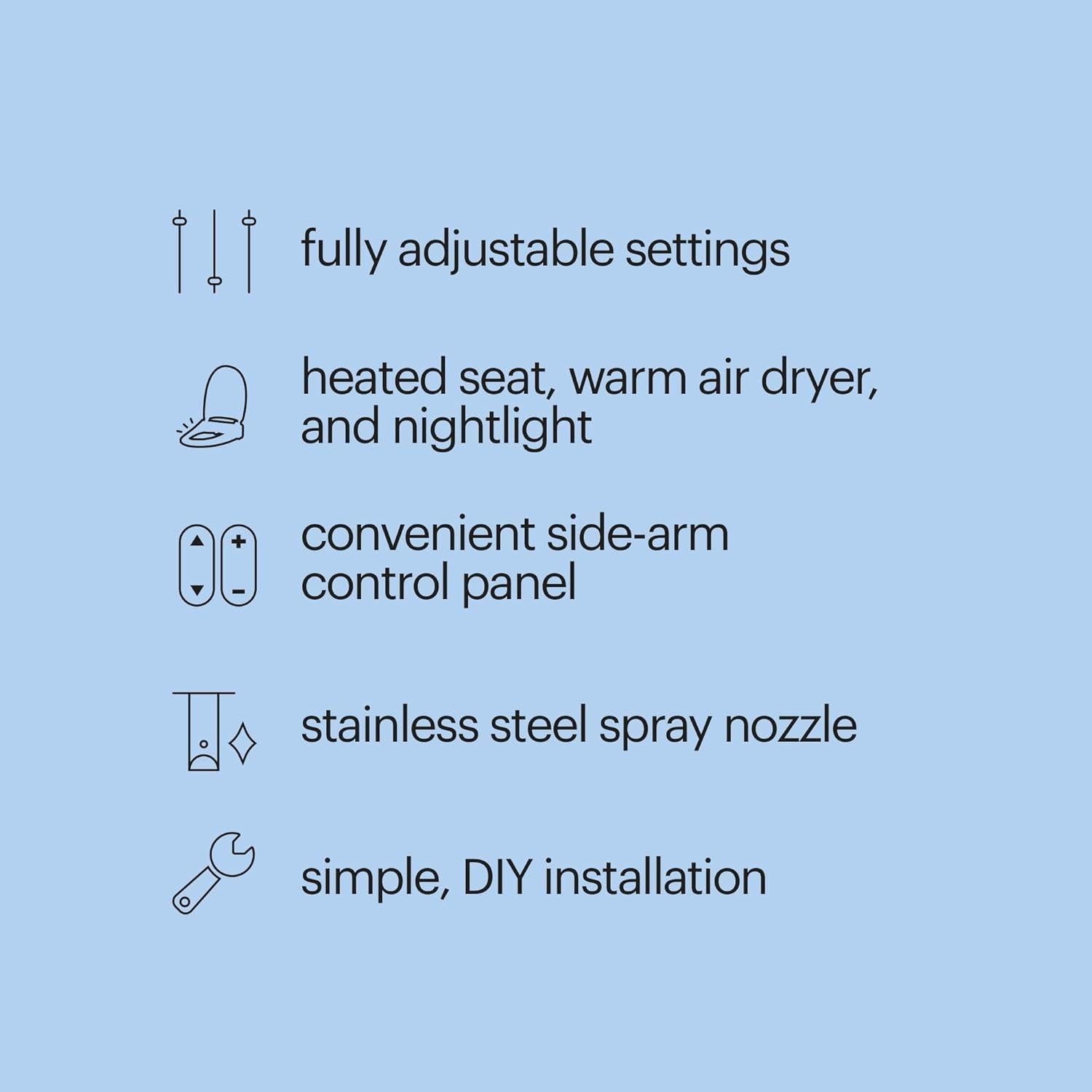 Asiento de Inodoro Bidet Eléctrico Brondell SE400 Alargado