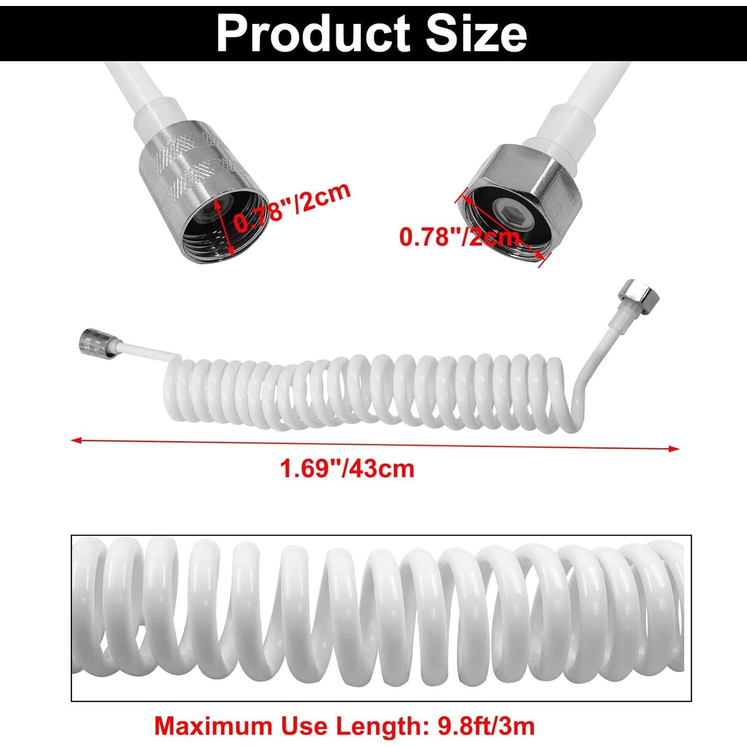 Manguera de Bidet Flexible Coufce 3m PU Blanca Accesorio Baño