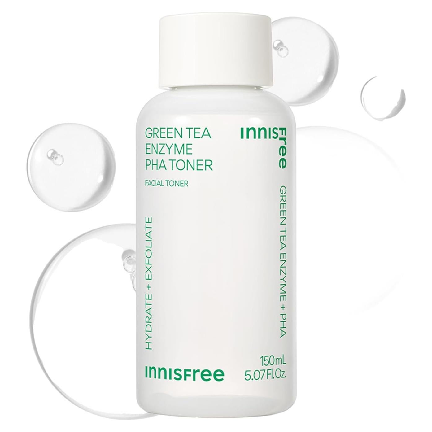 Tónico Hidratante Innisfree Té Verde 150 ml PHA Ácido Hialurónico