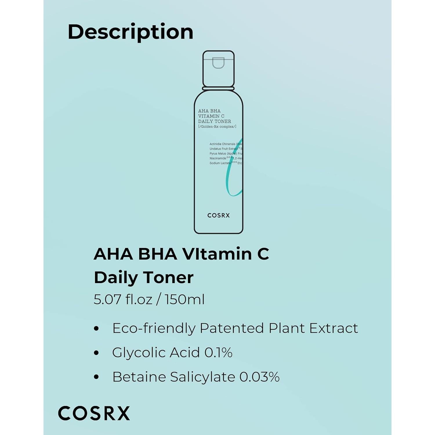 Tónico Exfoliante COSRX AHA BHA Vitamina C 150ml