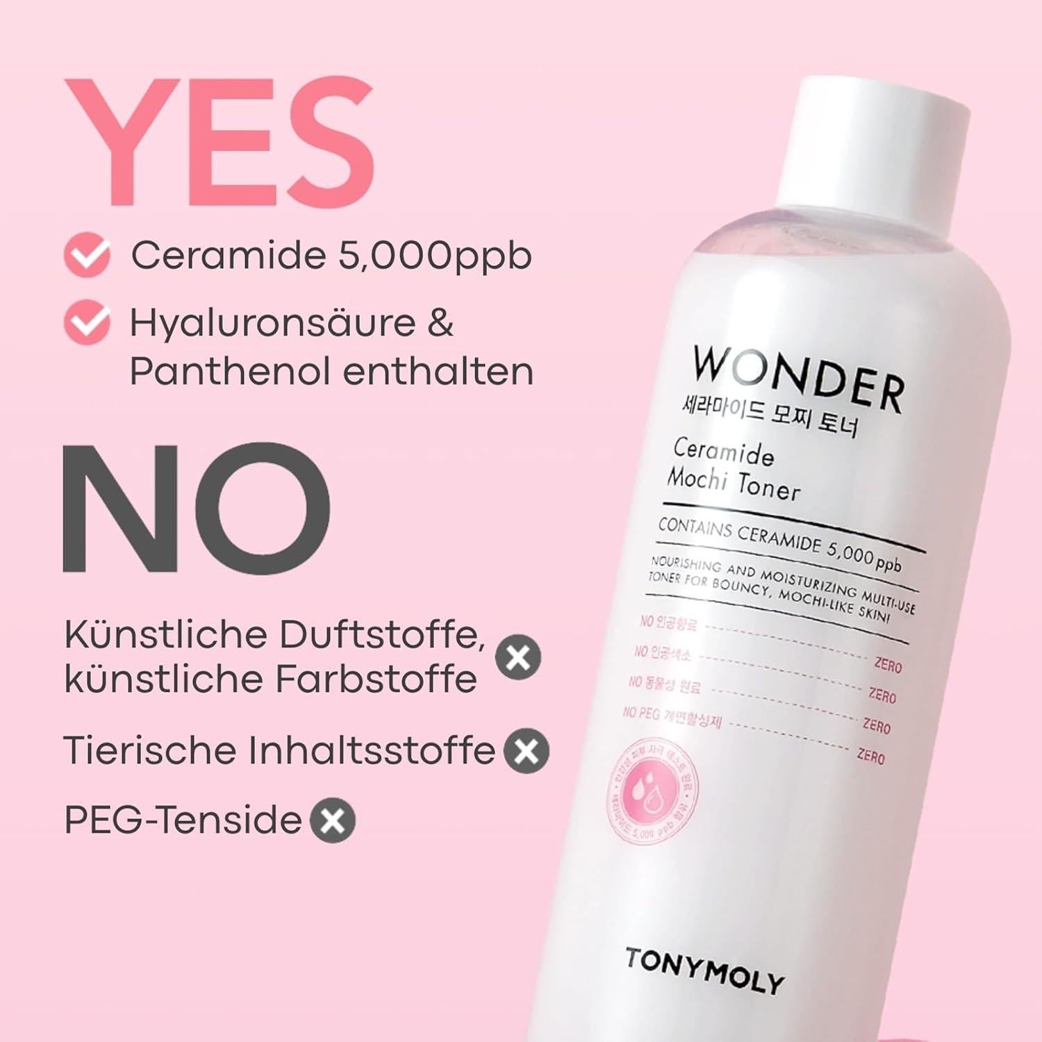 Toner Hidratante TONYMOLY Wonder Ceramide 500 ml Piel Saludable