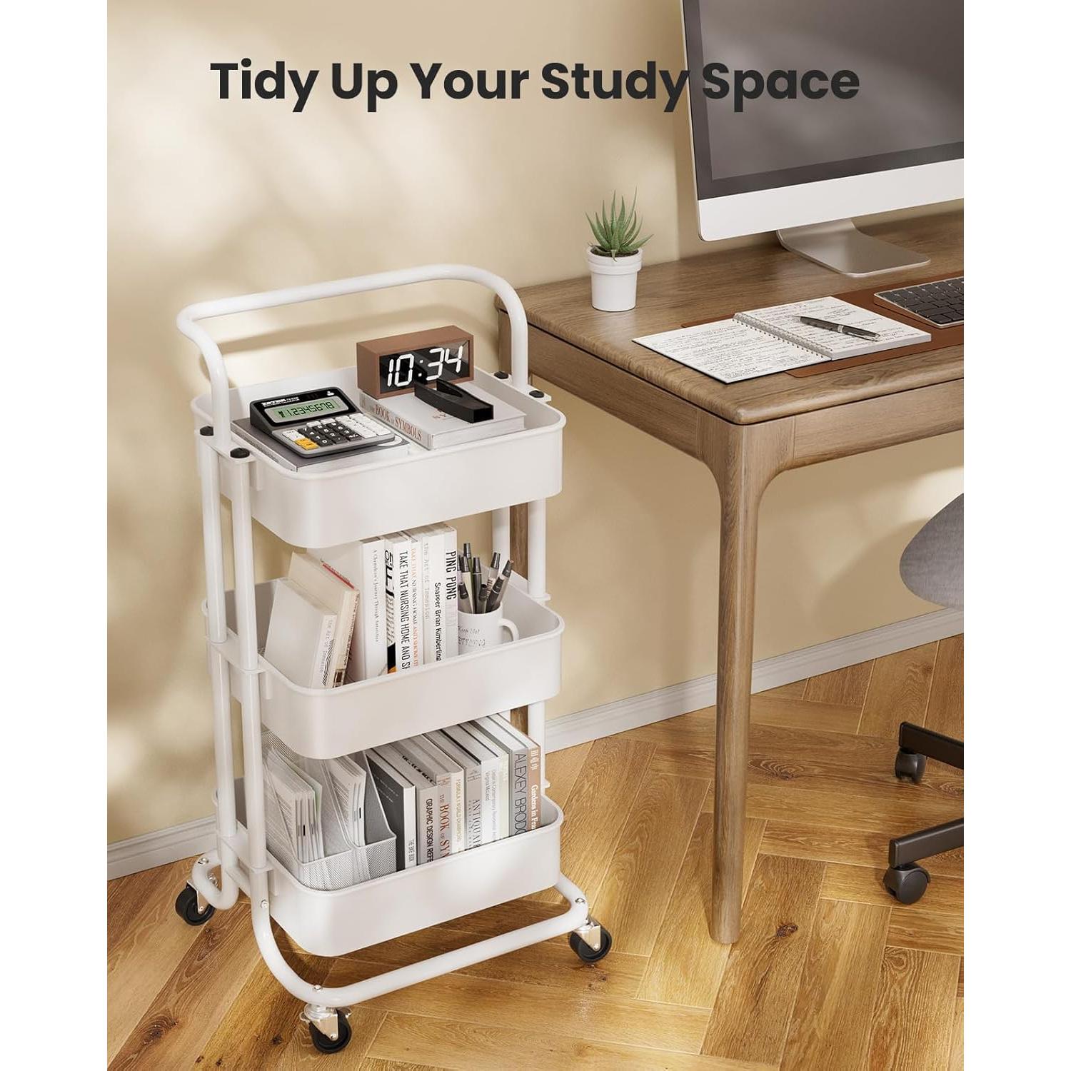 Carro de Utilidad Rodante Pipishell 3 Niveles Blanco