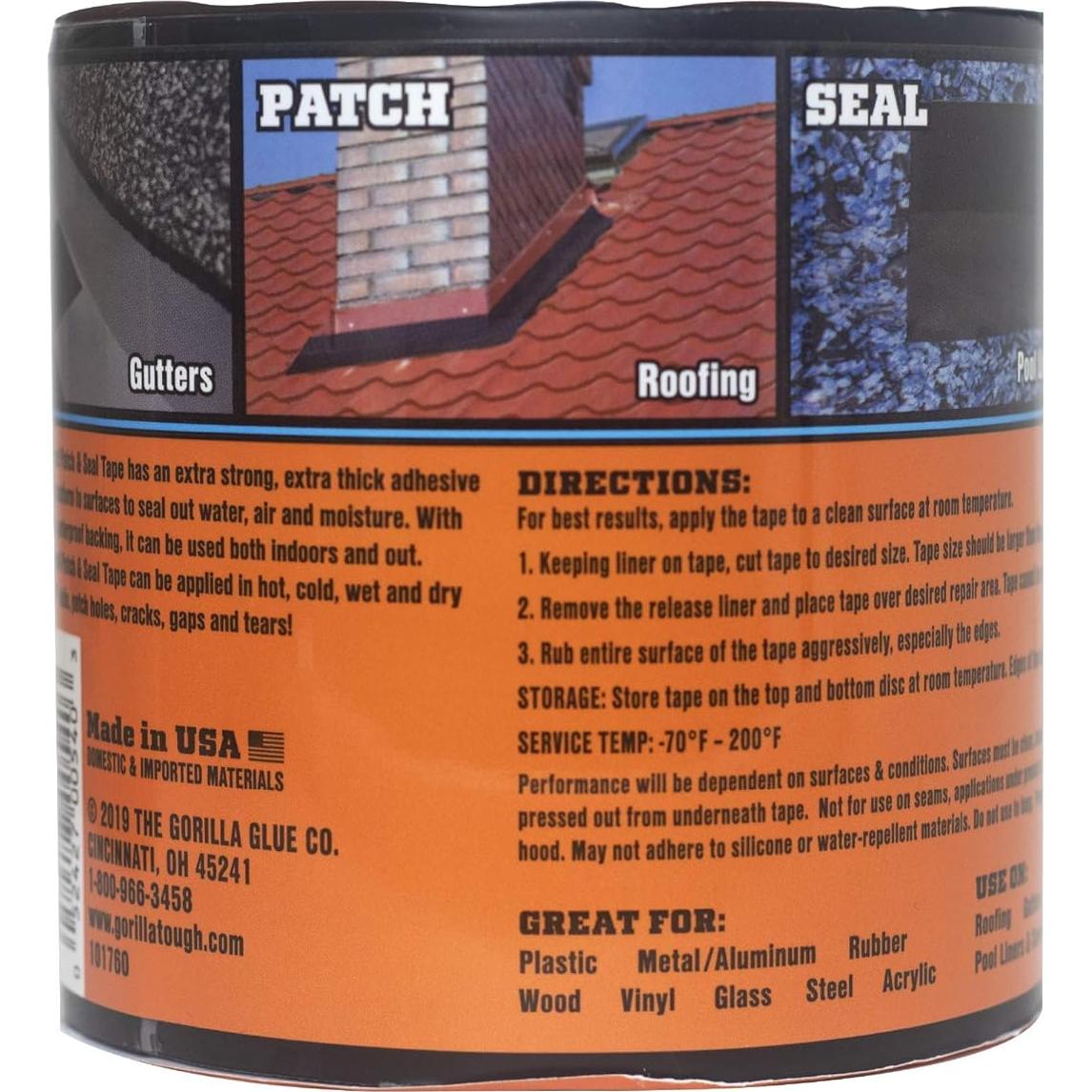 Cinta Impermeable Gorilla 10,16 cm x 3,05 m - Multiusos